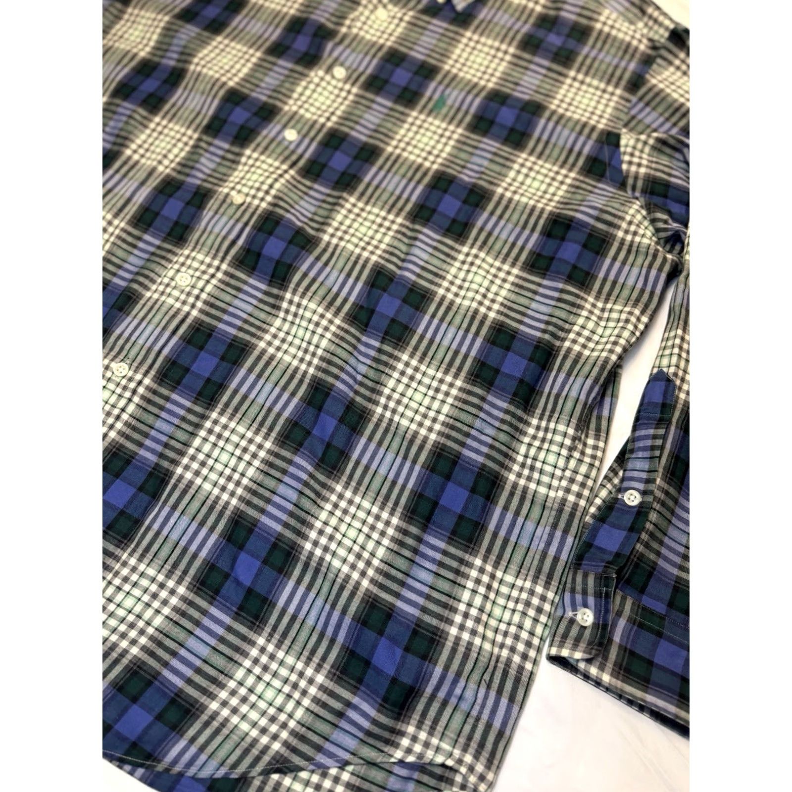Ralph Lauren Ralph Lauren Blake Shirt Mens Green Pony Houndstooth Plaid Flannel Cotton XL Button-Up Long Sleeve Collared Embroidered Multicolor Size US XL / EU 56 / 4 - 2 Thumbnail