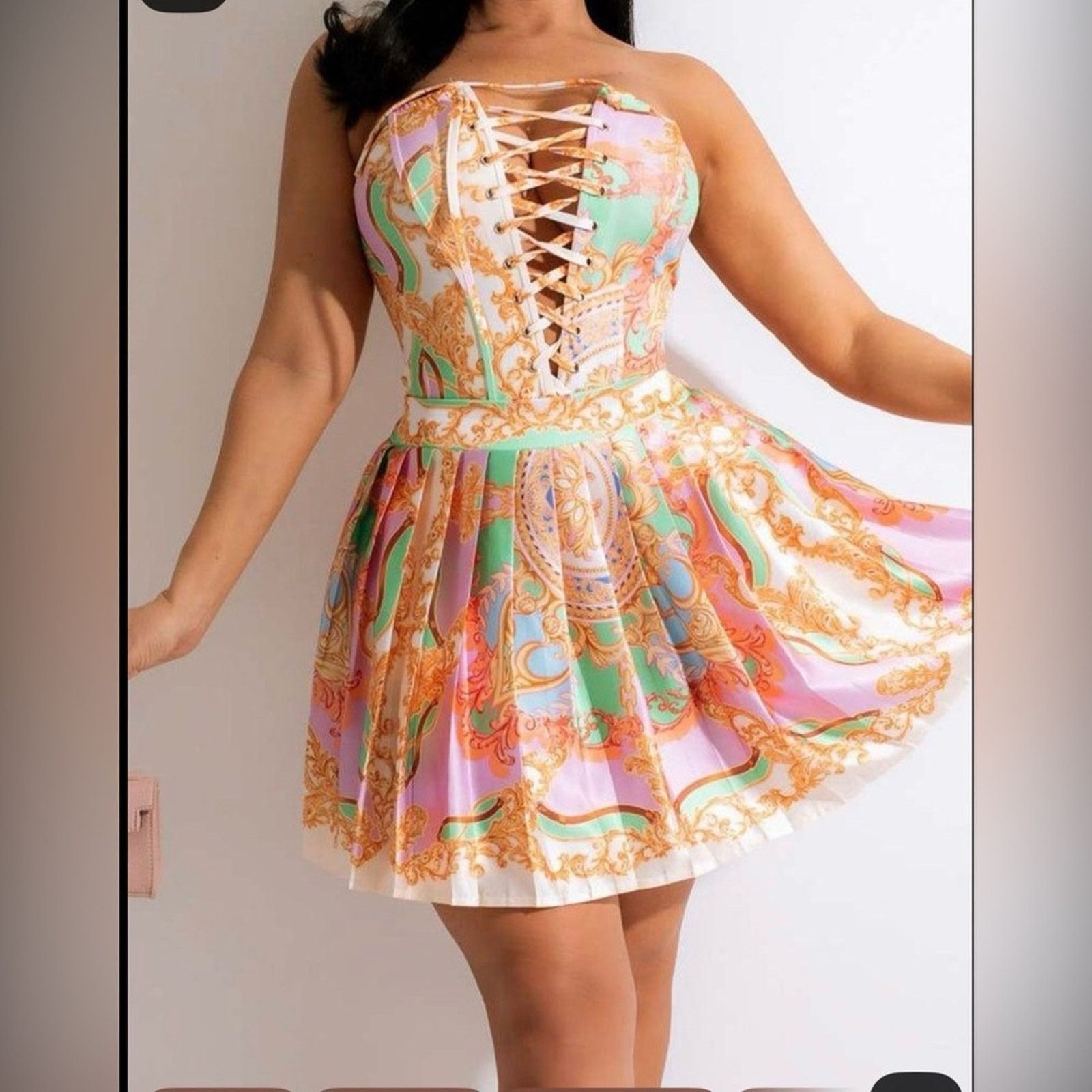 Other New Y2K Vibrant Lace-Up corset and skirt set size S Size S / US 4 / IT 40 - 1 Thumbnail