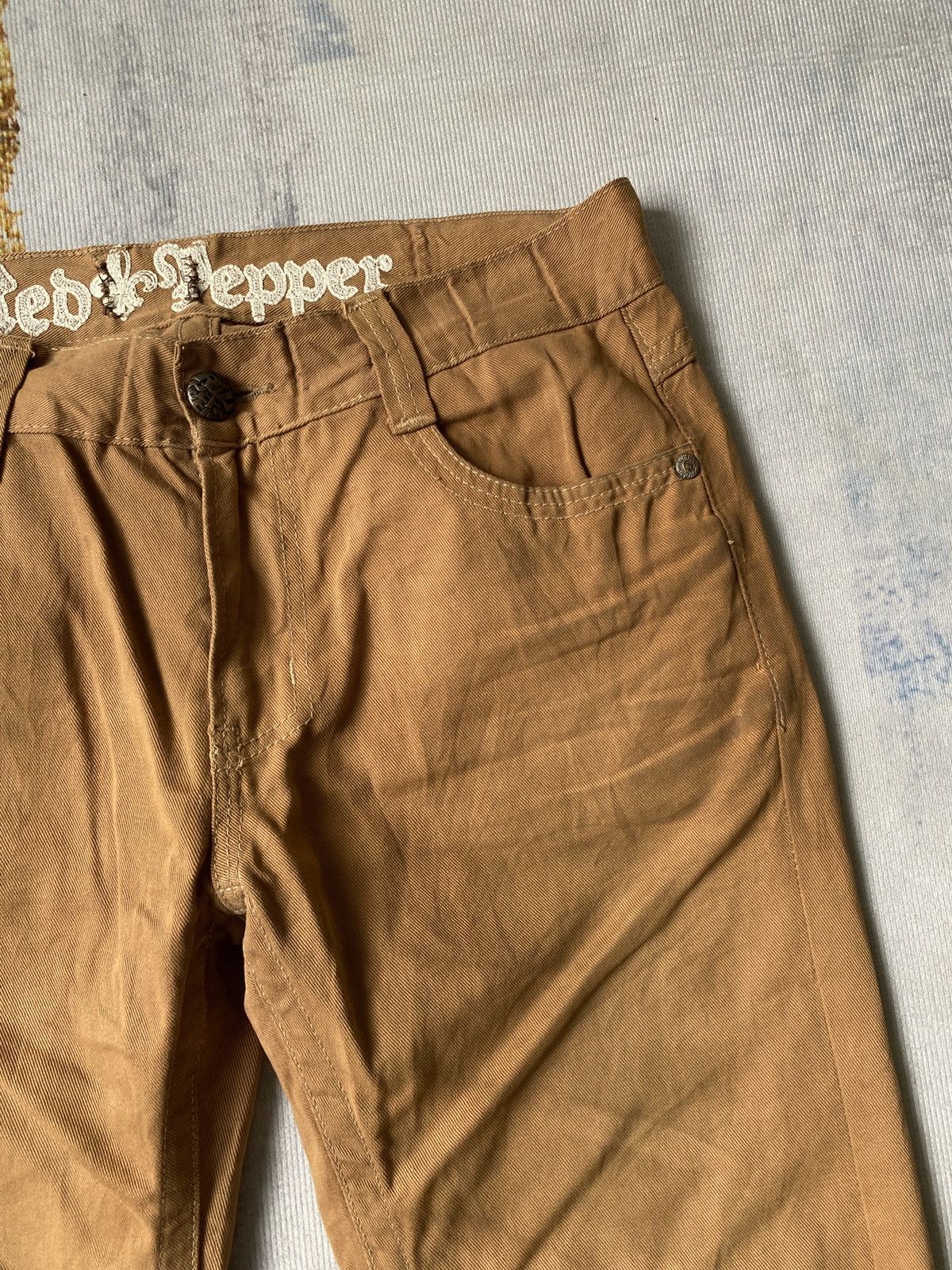 Japanese Brand × Le Grande Bleu (L.G.B.) × Tornado Mart Red Pappers Skull Design Ed Hardy Style Distressed Pant Size US 34 / EU 50 - 9 Thumbnail