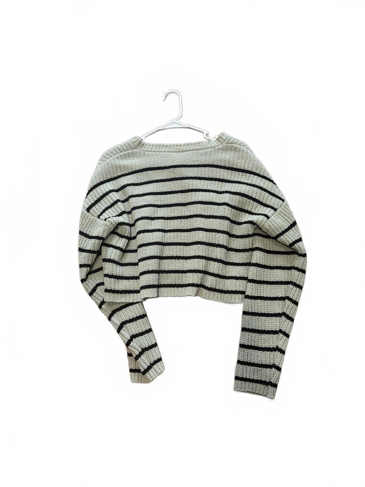Other Belle Du Jour Oversized Cropped Stripped Knit Sweater XL Size US XL / EU 56 / 4 - 5 Thumbnail