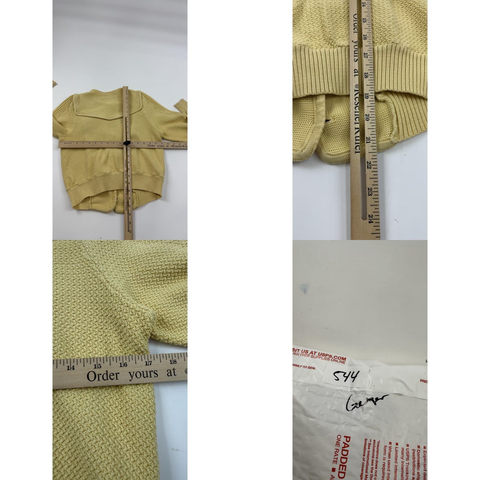 Vintage VINTAGE Geiger Cardigan Sweater Womens 44 Yellow Button Front Knit Austria 100% Cotton Size M / US 6-8 / IT 42-44 - 9 Thumbnail