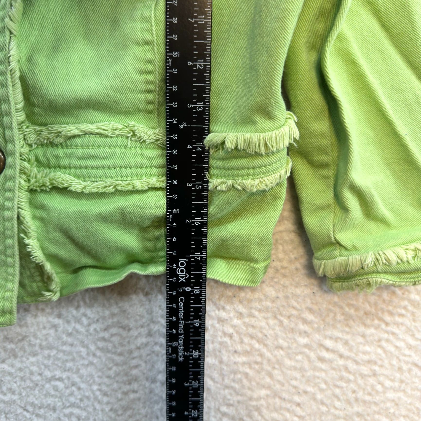 Vintage Y2K Vintage Denim Jacket Medium Lime Neon Green Military Cyber Rave Jacket M Green Shirts, Denim, Grunge, A.M.I. Mens Size M / US 6-8 / IT 42-44 - 5 Thumbnail