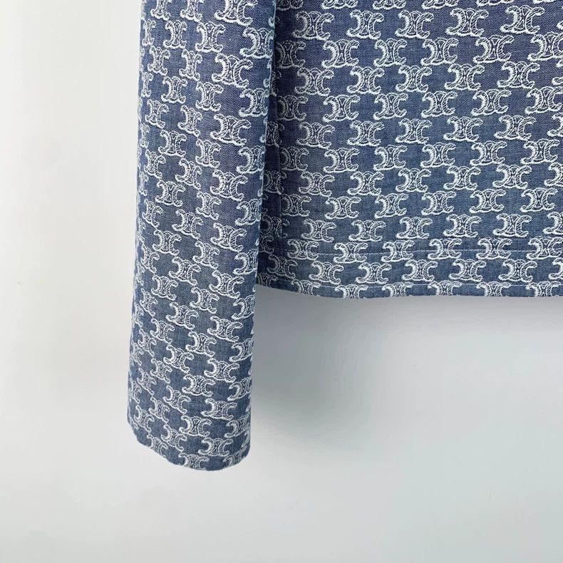 Celine Blue Printed Celine Long Sleeve Jacket Size US S / EU 44-46 / 1 - 4 Thumbnail