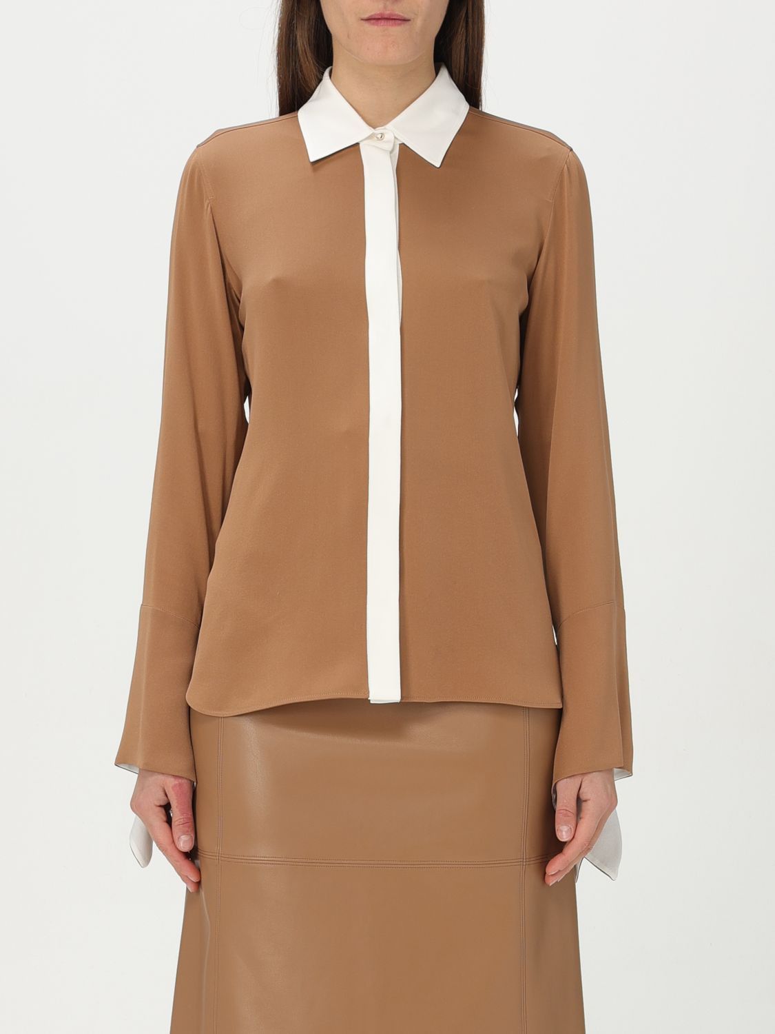 Max Mara Max Mara Shirt Woman Beige Size L / US 10 / IT 46 - 1 Thumbnail