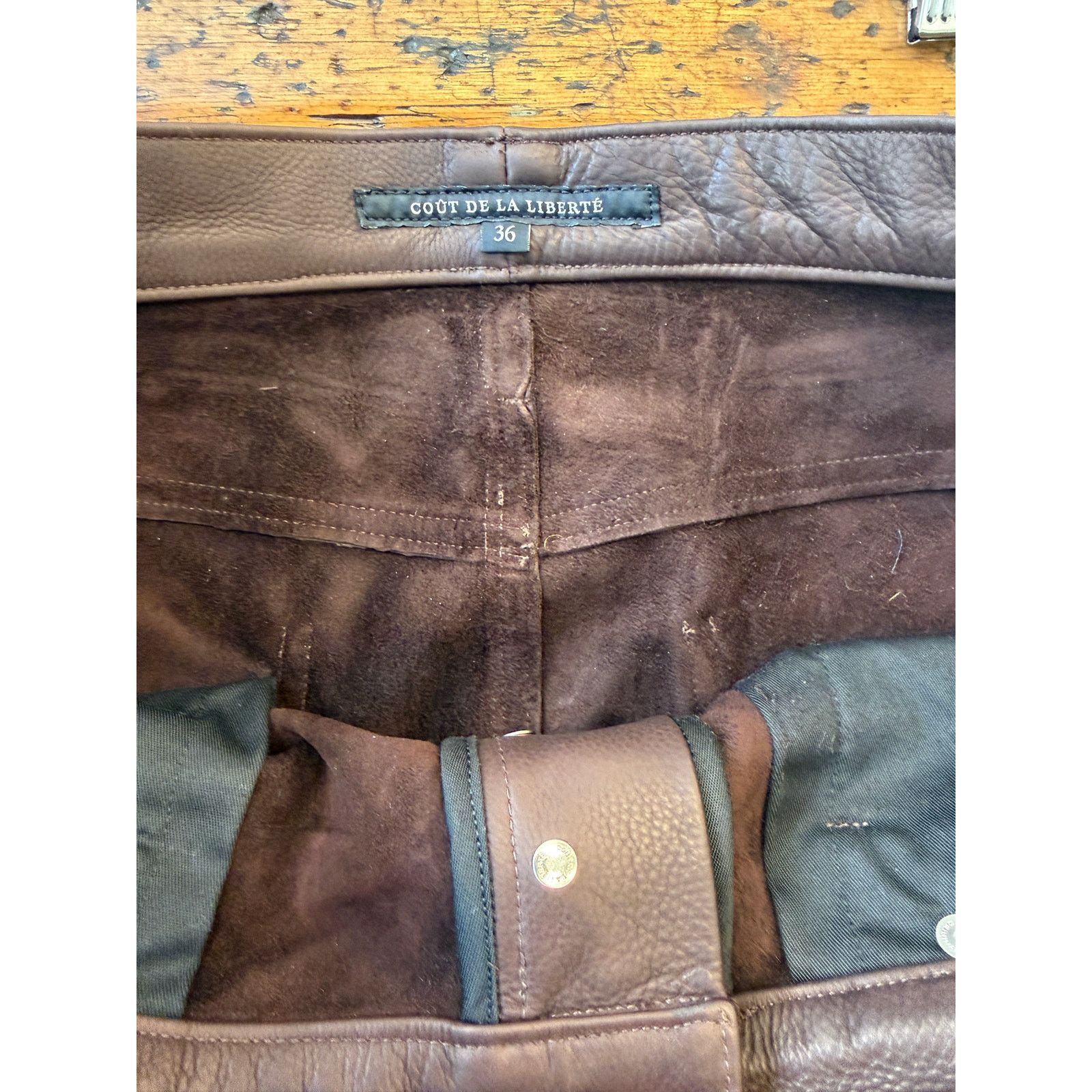 Cout de la Liberte Cout De La Liberte Jimmy/Baby G Leather Flare Pants Size US 36 / EU 52 - 7 Thumbnail