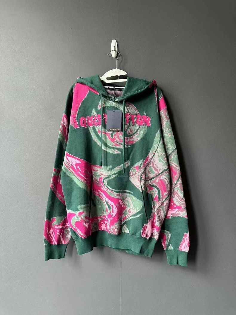Louis Vuitton Louis Vuitton Green Swirl Knit Hoodie 2501-Nextarrow Size US M / EU 48-50 / 2 - 1 Thumbnail
