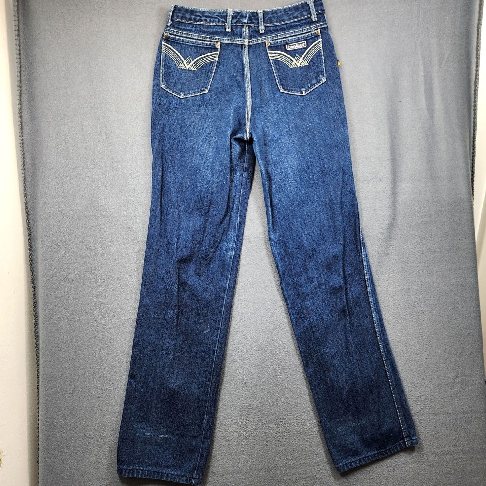 Vintage VINTAGE Bonjour Jeans Womens 15 Blue High Rise Straight Leg 29x34 80s Flaw Size 36" / US 14 / IT 50 - 2 Thumbnail