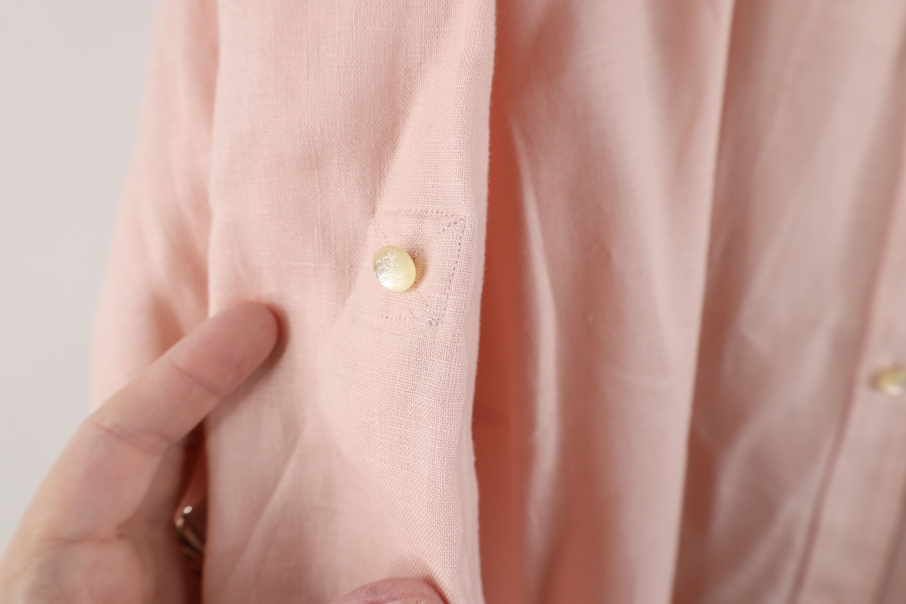Ralph Lauren × Vintage Vintage 90s Ralph Lauren Linen Collared Button Shirt Pink Size 3XL / US 20-22 - 4 Thumbnail