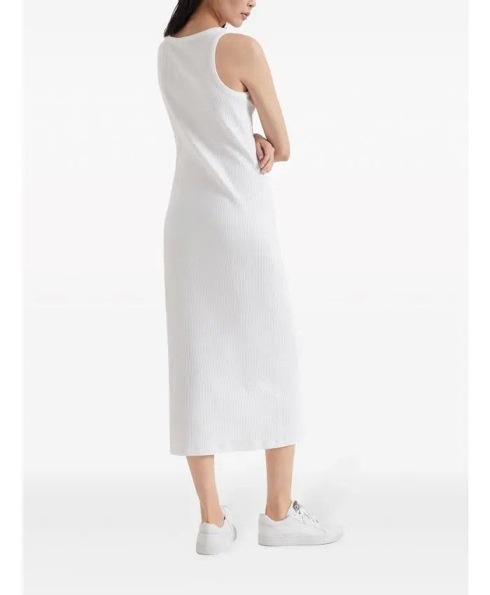 Brunello Cucinelli o1w1db10825 Dress in White Size M / US 6-8 / IT 42-44 - 4 Thumbnail