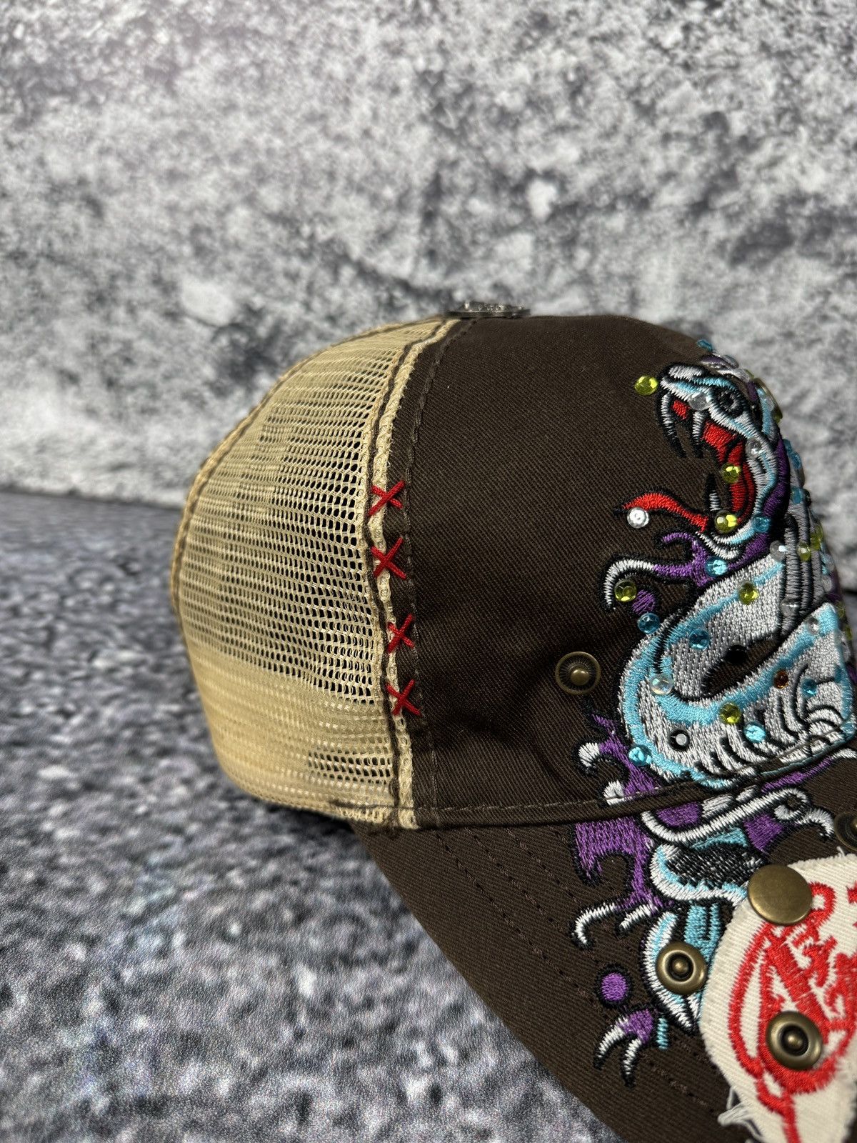 Ed Hardy New Ed Hardy by Christian Audigier Y2K Baseball Cap One Size Size ONE SIZE - 5 Thumbnail