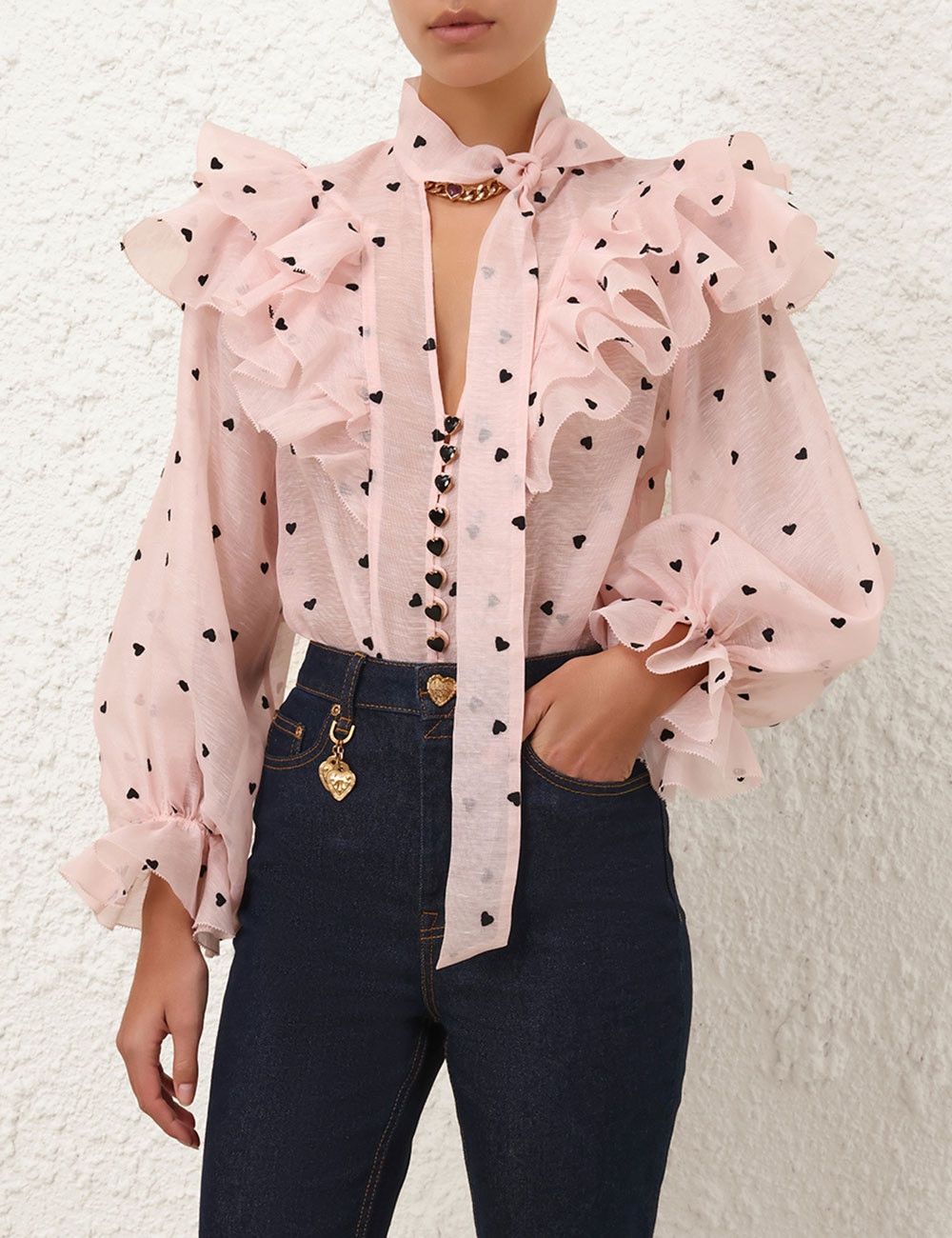 Zimmermann oc11z0925 Crush Embroidered Blouse in Pink Size XS / US 0-2 / IT 36-38 - 2 Thumbnail