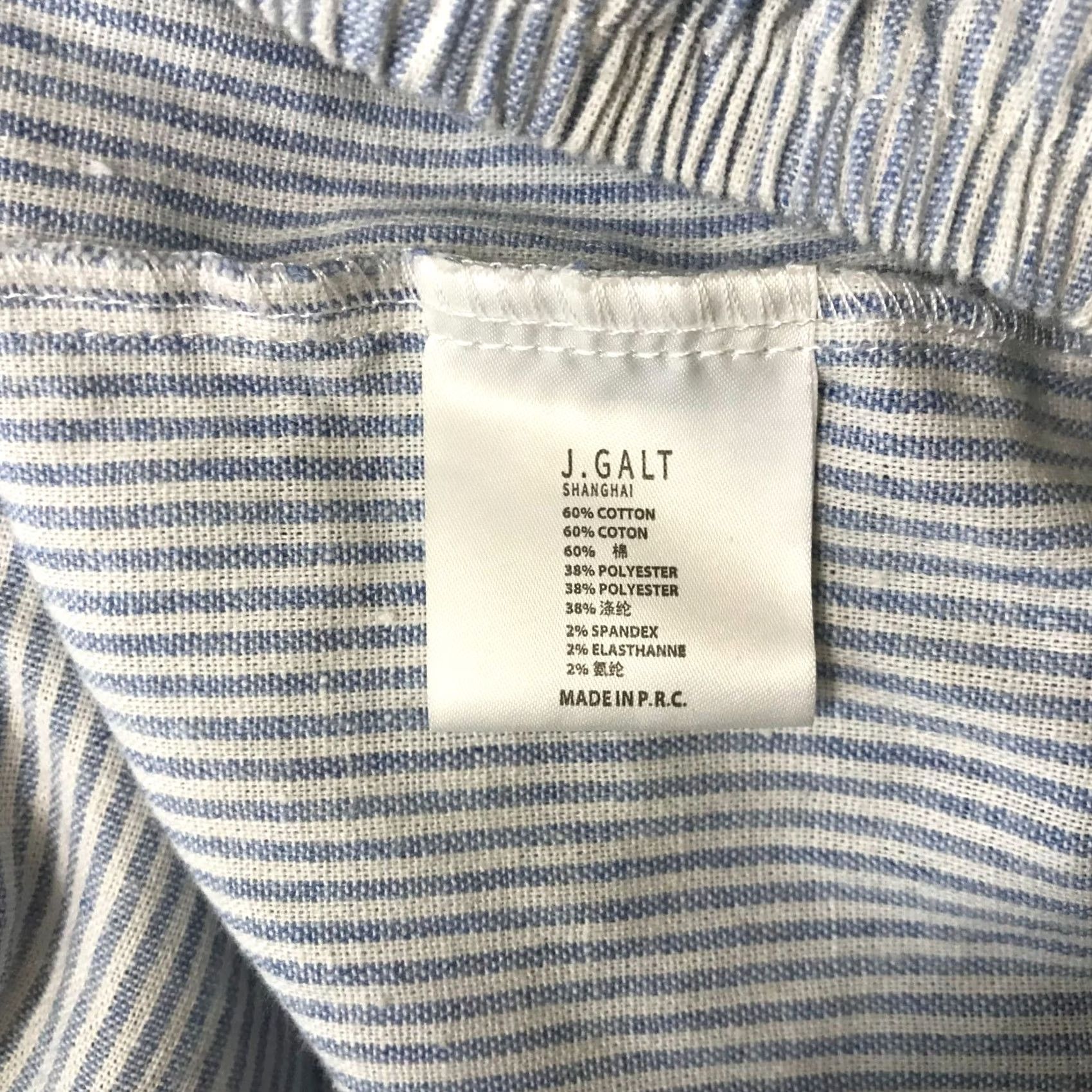 Vintage JOHN GALT Womens M/L Blue/White Stripe Long Sleeve Elastic Crop Top Size M / US 6-8 / IT 42-44 - 8 Thumbnail