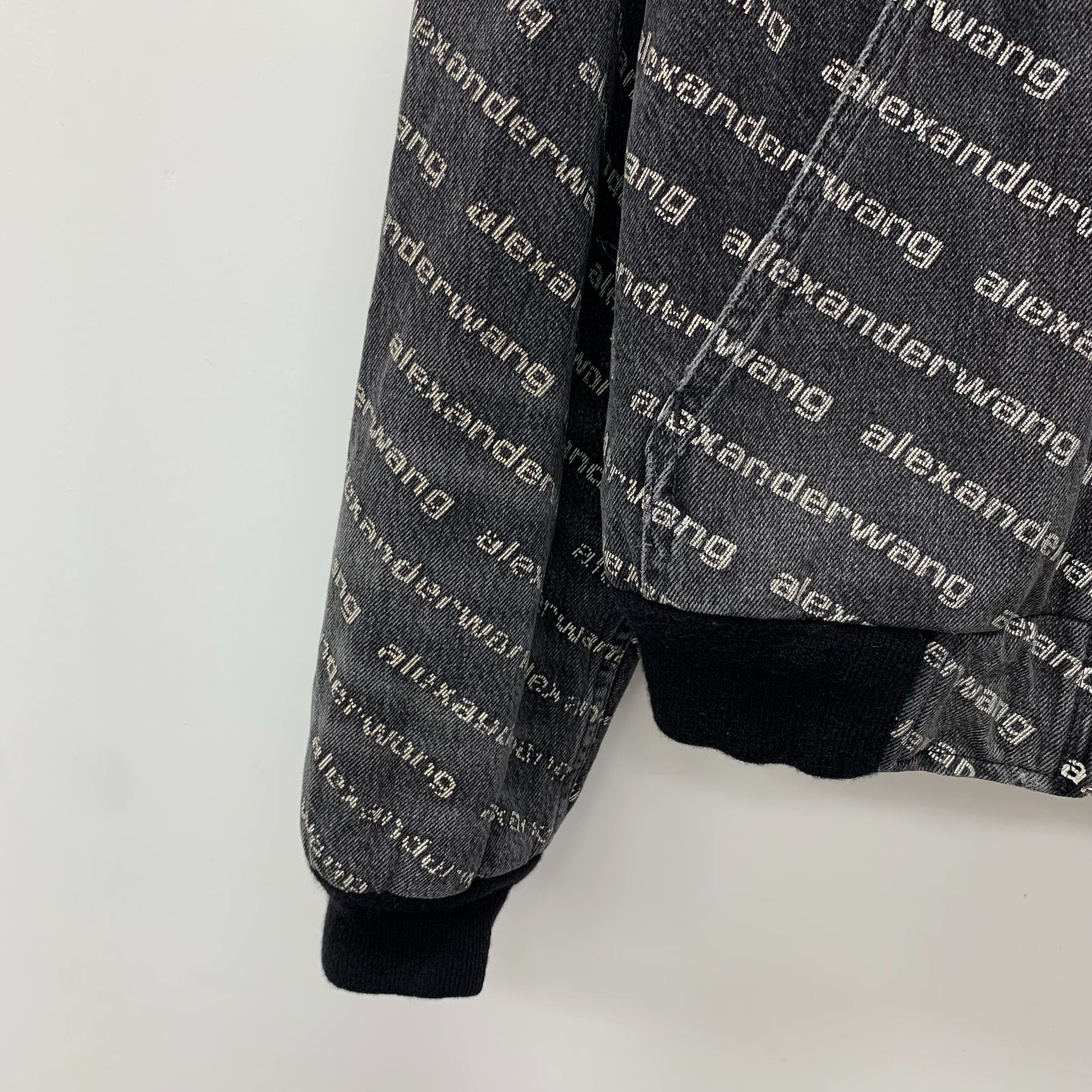 Alexander Wang Alexander Wang Black & Gray Logo Print Cotton Hooded Zipper Size XXS / US 00 / IT 34 - 6 Thumbnail