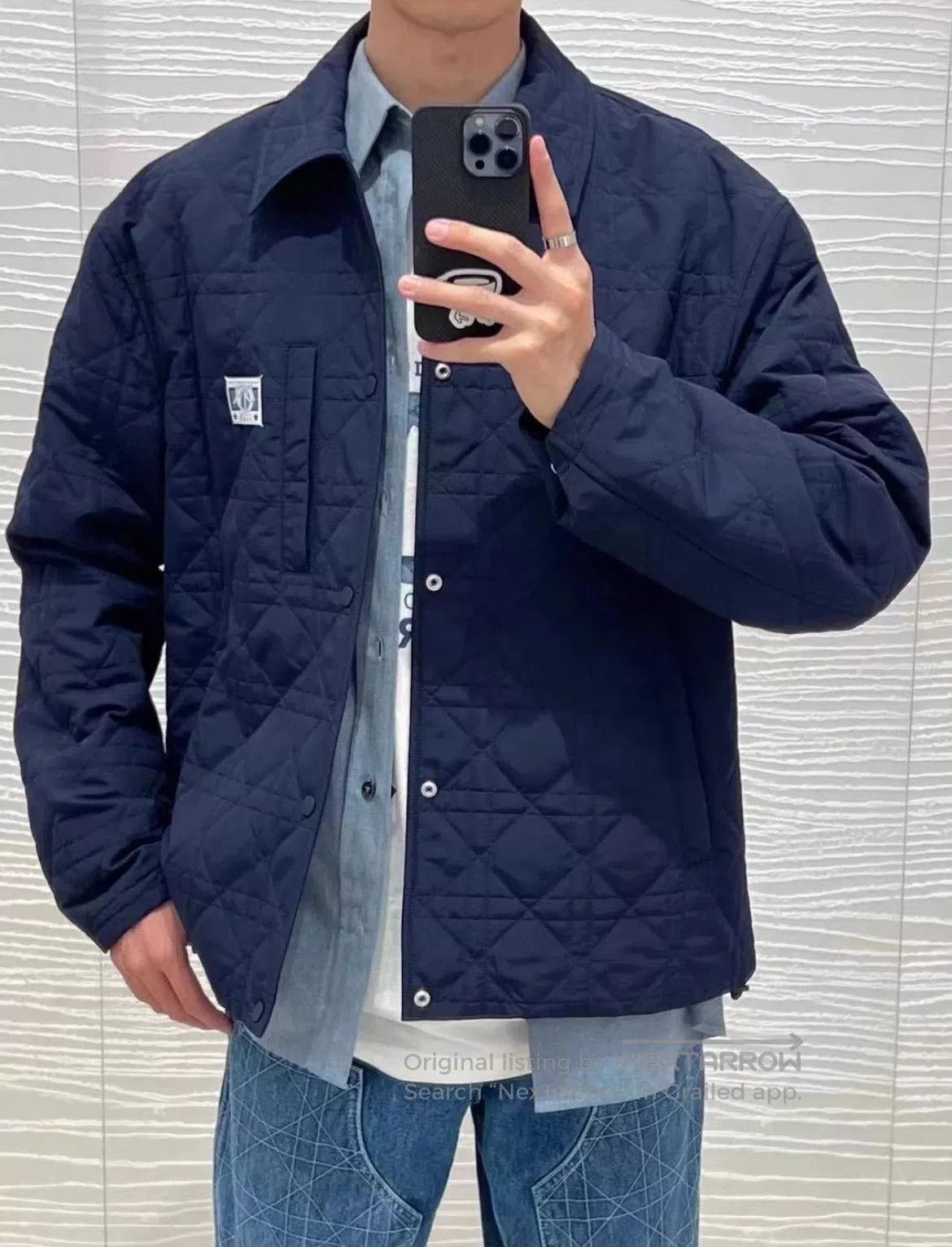 Dior Blue Quilted Light Jacket Size M. Size US M / EU 48-50 / 2 - 7 Thumbnail