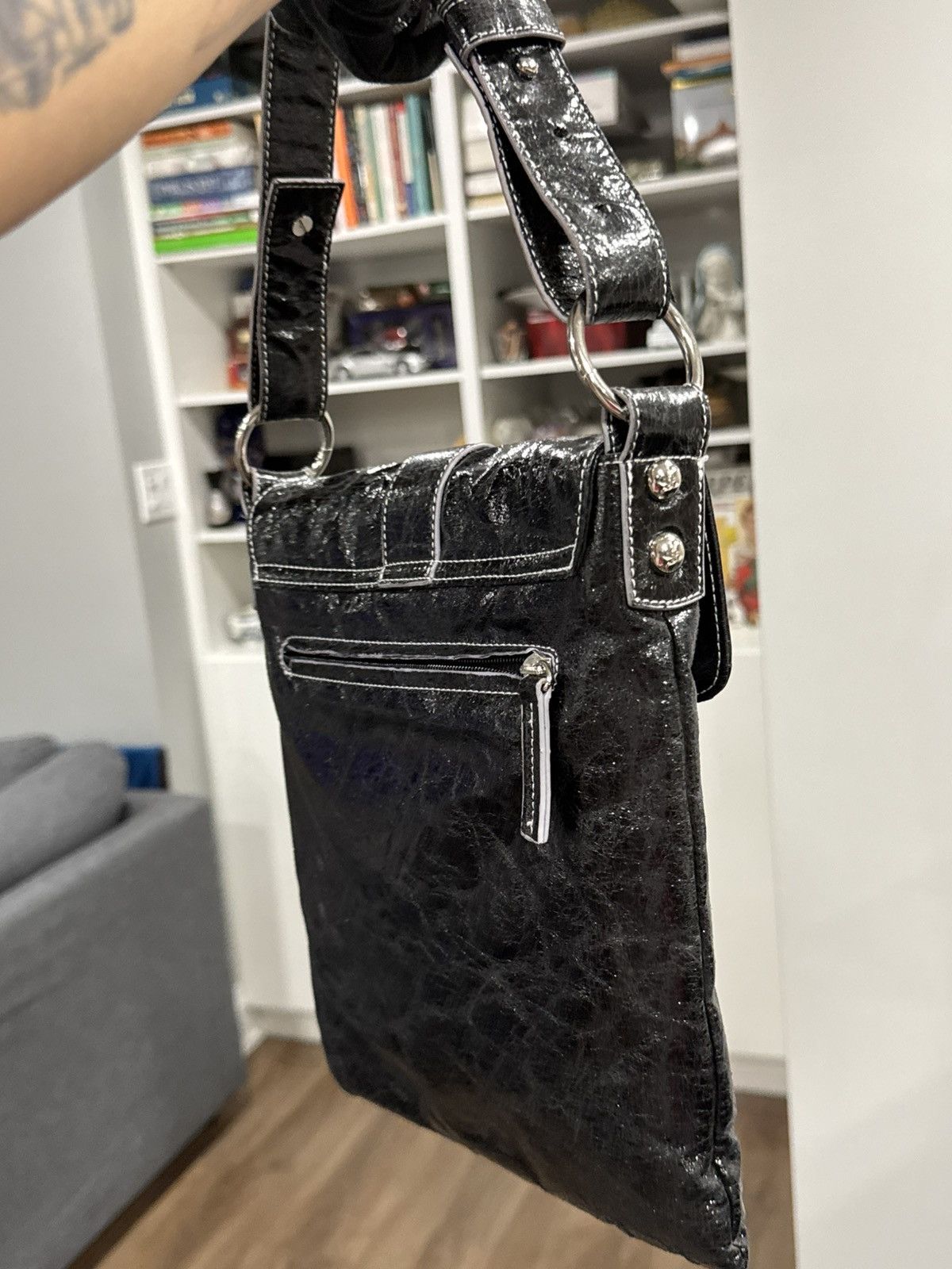 Other J by Gattinoni Distressed Leather Messenger Bag Y2K Archive Size ONE SIZE - 6 Thumbnail