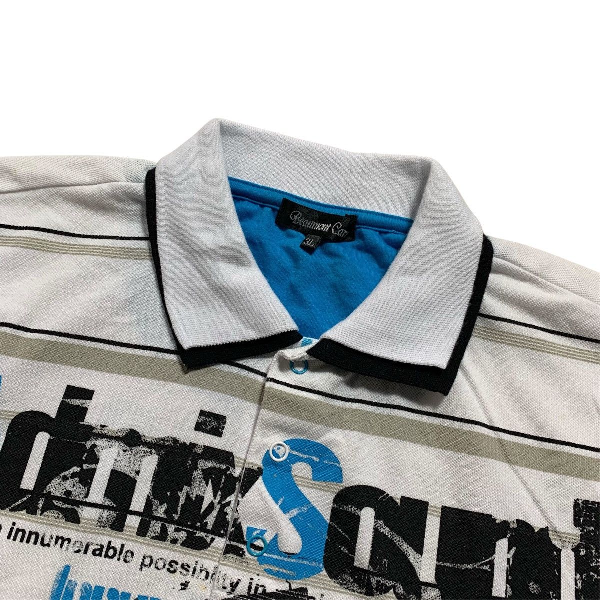 Japanese Brand Y2K Beaumont Carr Poem Stripe Polos Japanese Brand Size US XXL / EU 58 / 5 - 2 Thumbnail