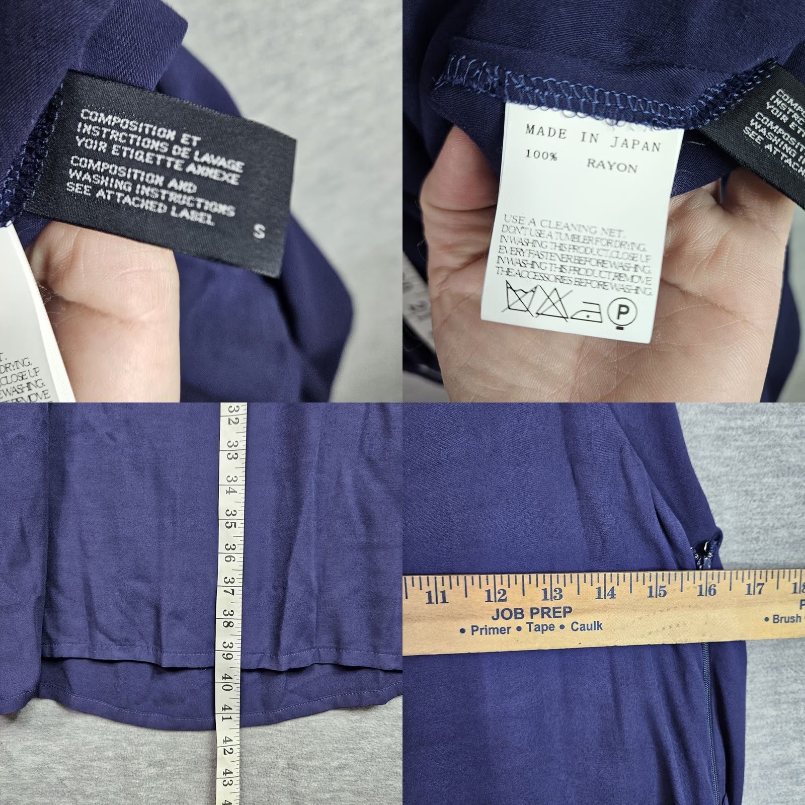 Vintage LIMI Feu Navy Blue Sleeveless Maxi Dress S Japanese Designer A-Line Solid Rayon Holiday Casual Women's Fashion Size S Size S / US 4 / IT 40 - 9 Thumbnail