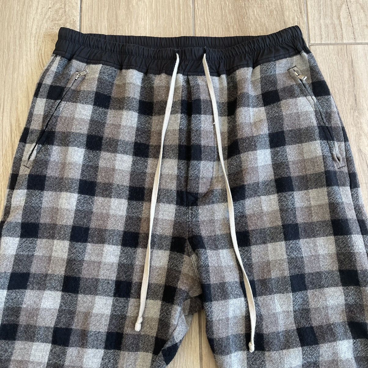 Rick Owens FW2019 "Larry" Black Plaid Wool Zipper Jogger Pants Size US 35 - 3 Thumbnail