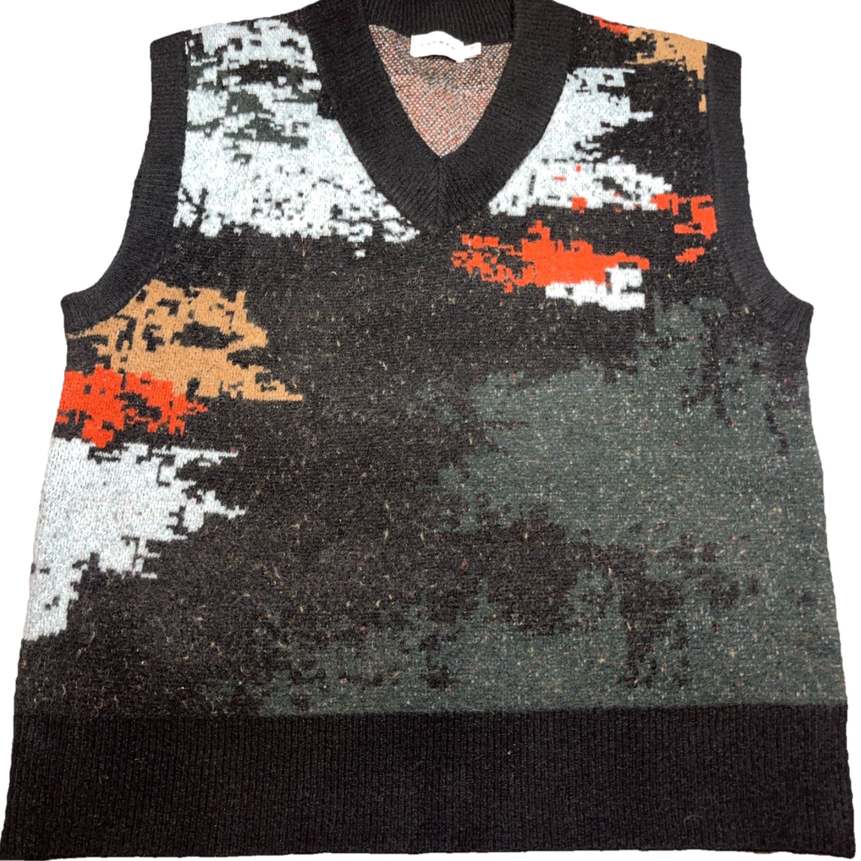 Topman TopMan V Neck Vest Colorful KnIT Blotchy Geometric Knit Sleeveless Medium Men’s Size US M / EU 48-50 / 2 - 2 Thumbnail