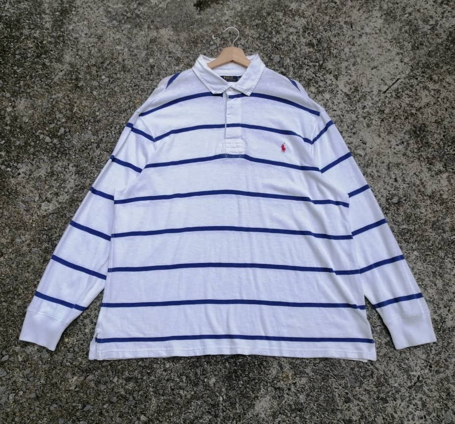 Polo Ralph Lauren Polo Ralph Lauren Polo Rugby Longsleeve Stripe Shirt Size US XL / EU 56 / 4 - 1 Thumbnail