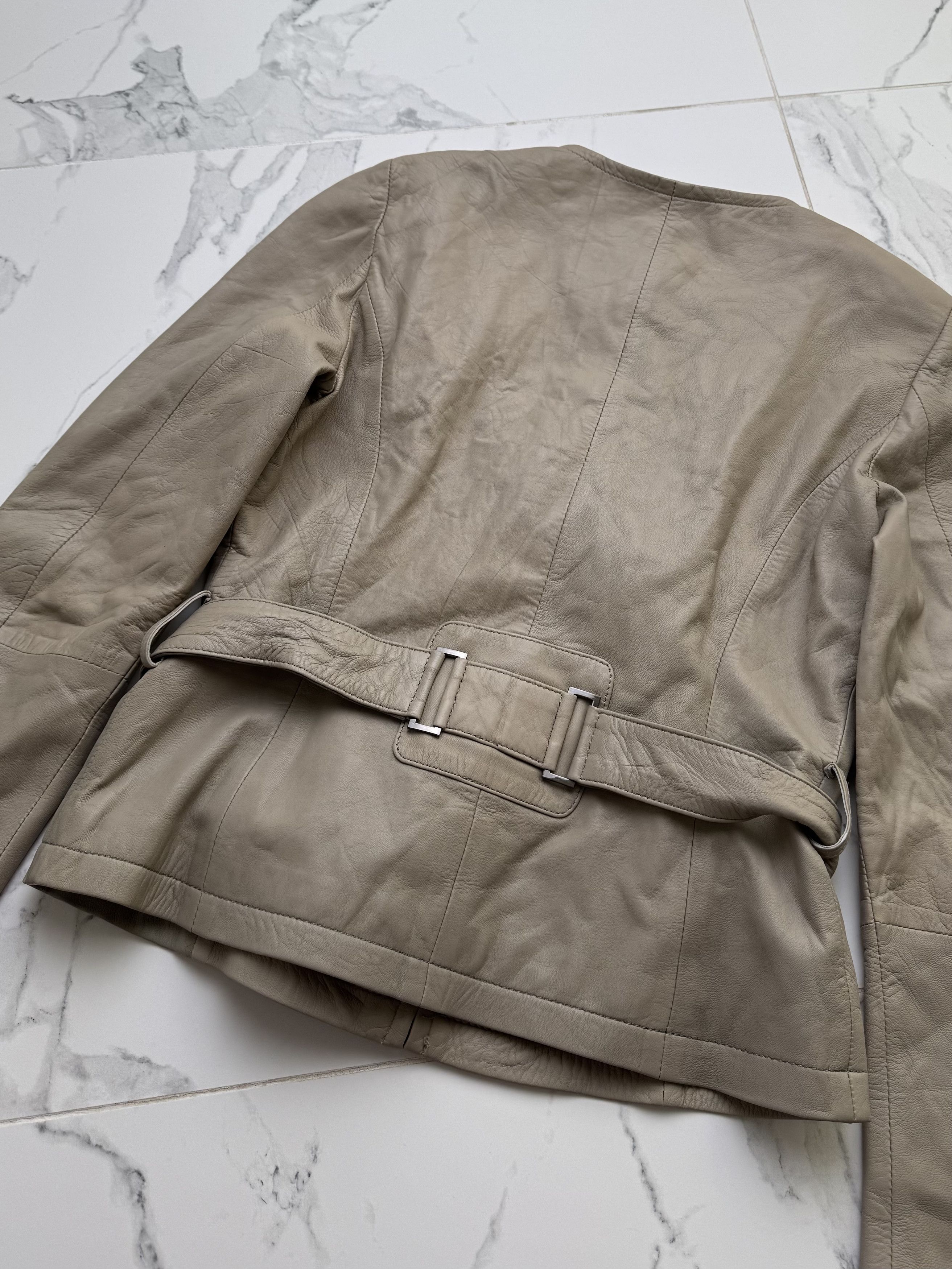 Genuine Leather Vintage Leather Jacket Women Belted Fitted Zip Minimalist Size S / US 4 / IT 40 - 13 Thumbnail
