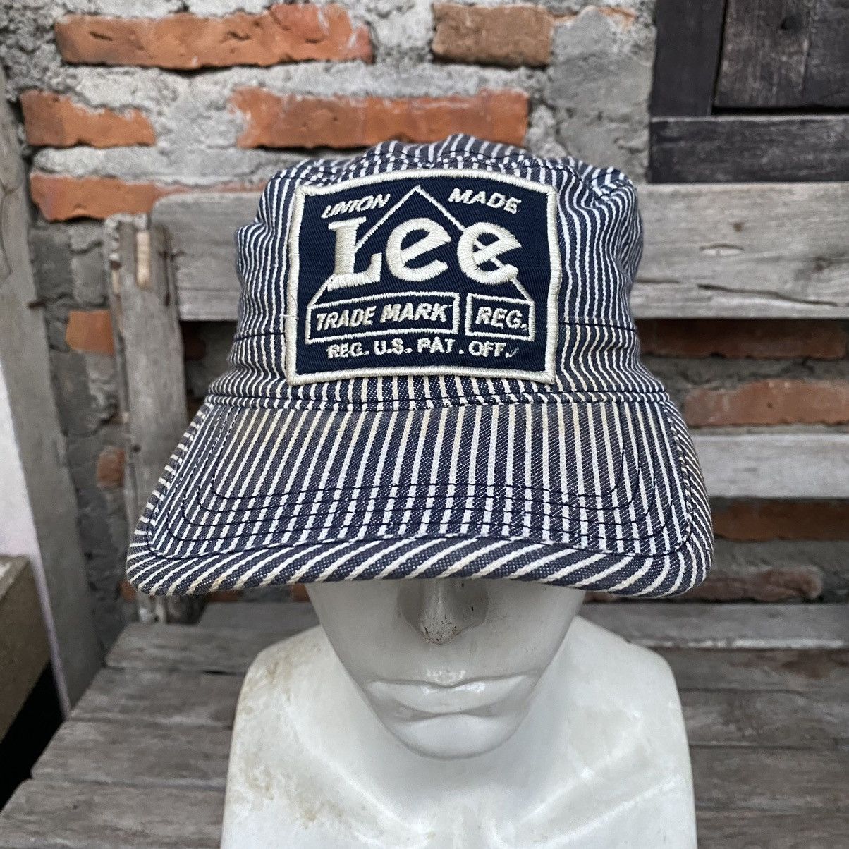 Lee LEE ICONIC LOGO HICKORY STRIPE PATROL HAT Size ONE SIZE - 3 Thumbnail