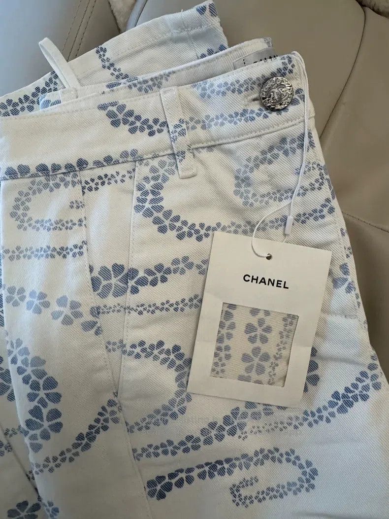 Chanel Chanel White printed jeans Size 25" / US 0 / IT 36 - 5 Thumbnail