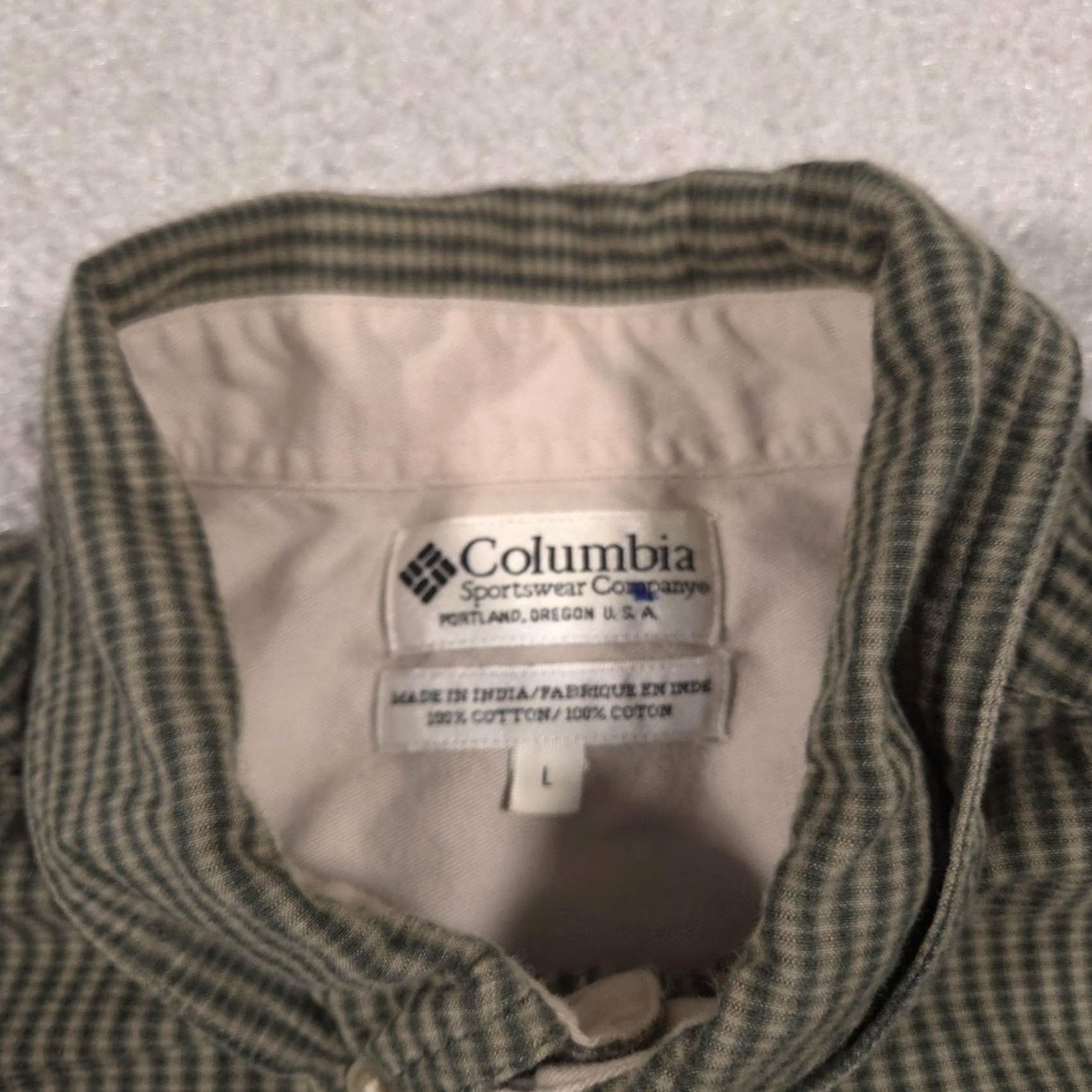 Vintage Columbia Shirt Mens L Green Check Button Front Long Sleeve Outdoor Casual Size US L / EU 52-54 / 3 - 5 Thumbnail