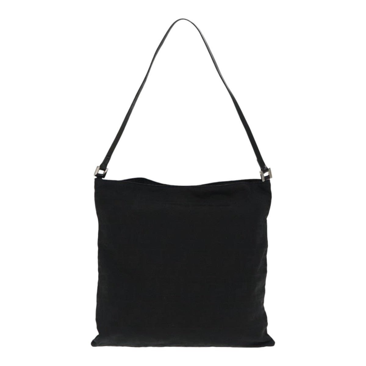 FENDI Zucca Canvas Shoulder Bag Nylon Black Silver