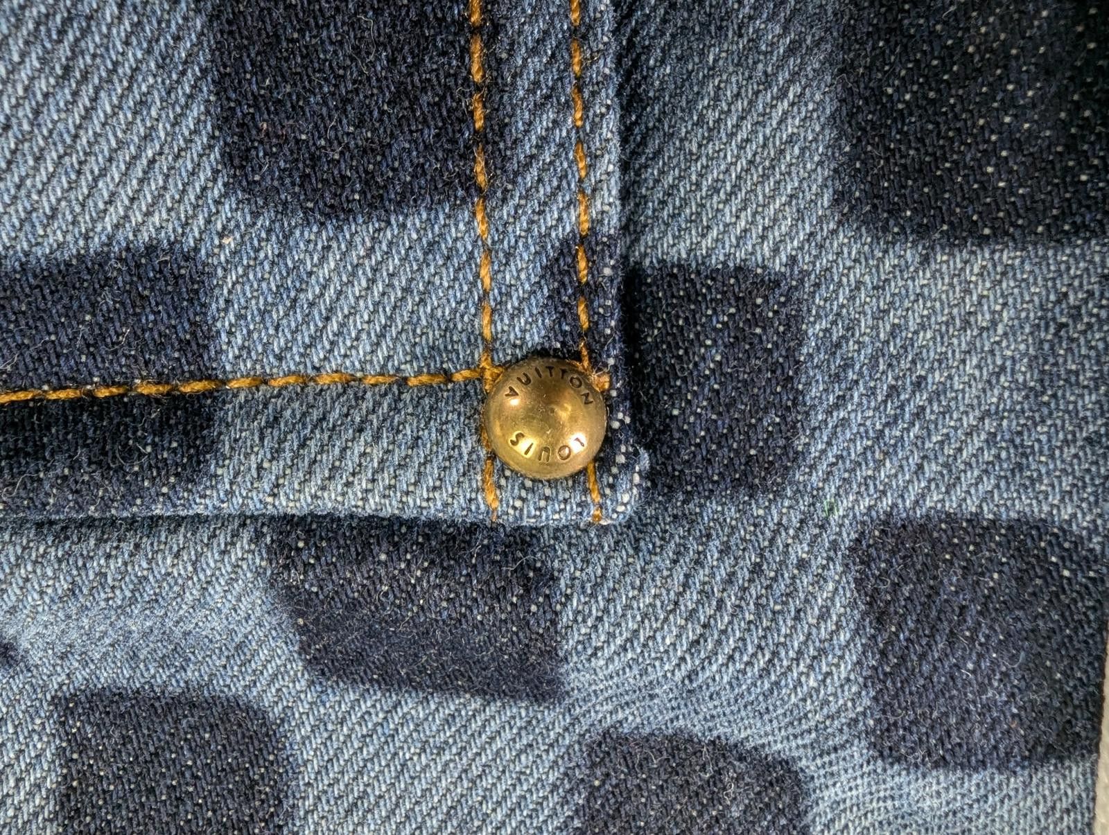 Louis Vuitton Louis Vuitton Damier Denim Baseball Shirt in Blue Size US XL / EU 56 / 4 - 10 Thumbnail