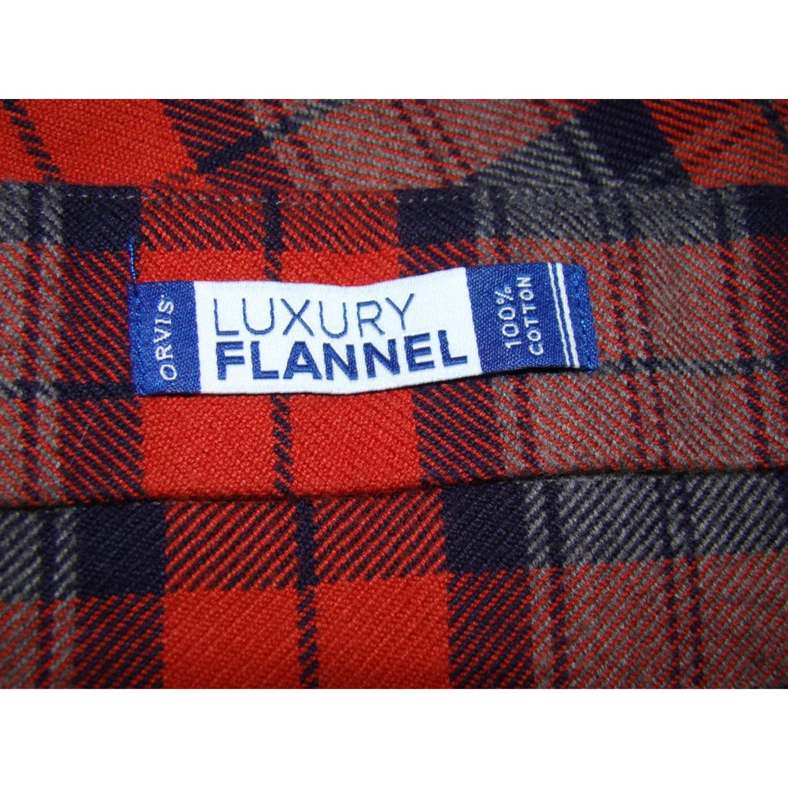 Orvis VINTAGE Orvis Luxury Flannel Mens Button-Up Shirt Plaid 100% Cotton M Red Blue Gray Pocketed Button-Down Collar Mens Size US M / EU 48-50 / 2 - 5 Thumbnail