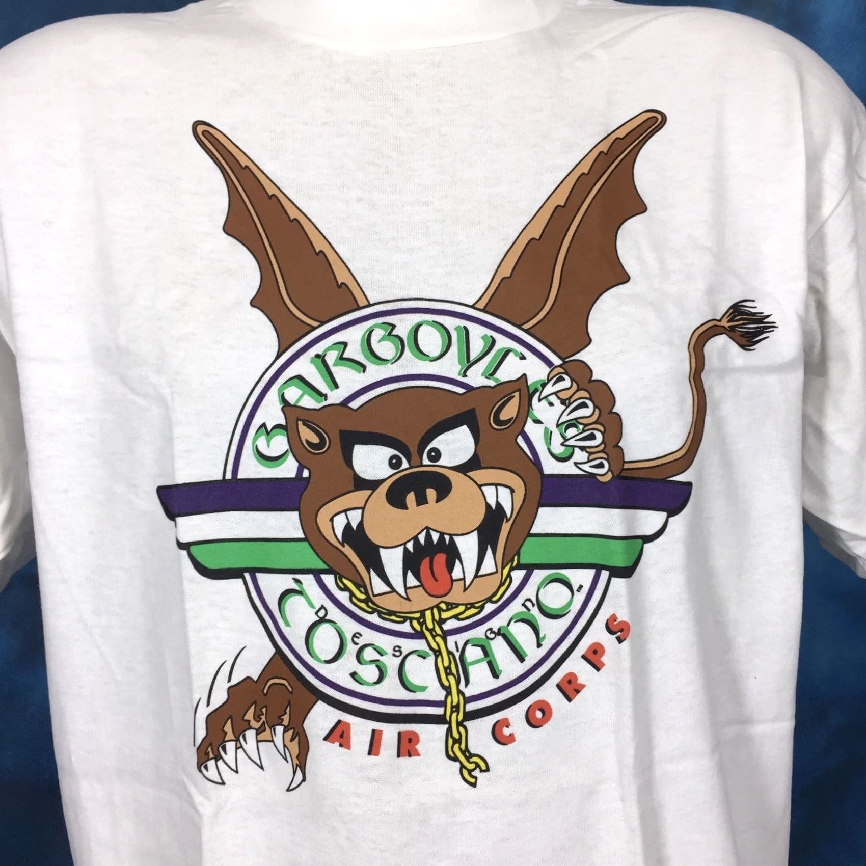 Hanes vtg 90s UNITED STATES ARMY AIR CORPS GARGOYLES T-SHIRT MEDIUM cartoon Hanes White Men 80s 90s Crew Neck Short Sleeve Vintage DEADSTOCK Size US M / EU 48-50 / 2 - 4 Thumbnail