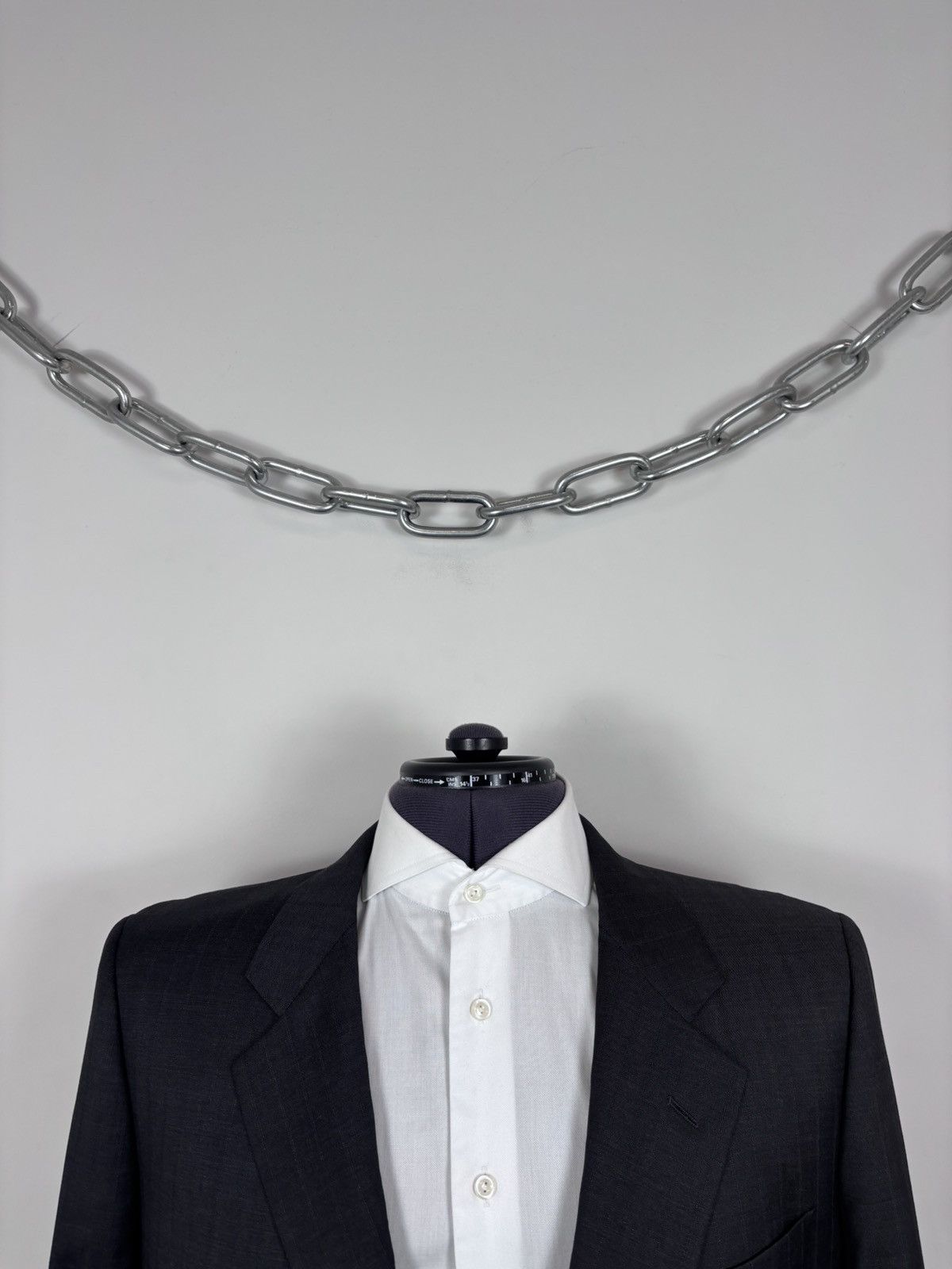 Corneliani Corneliani Men’s Vintage Grey Striped Wool Blazer Jacket Size 42R - 3 Thumbnail