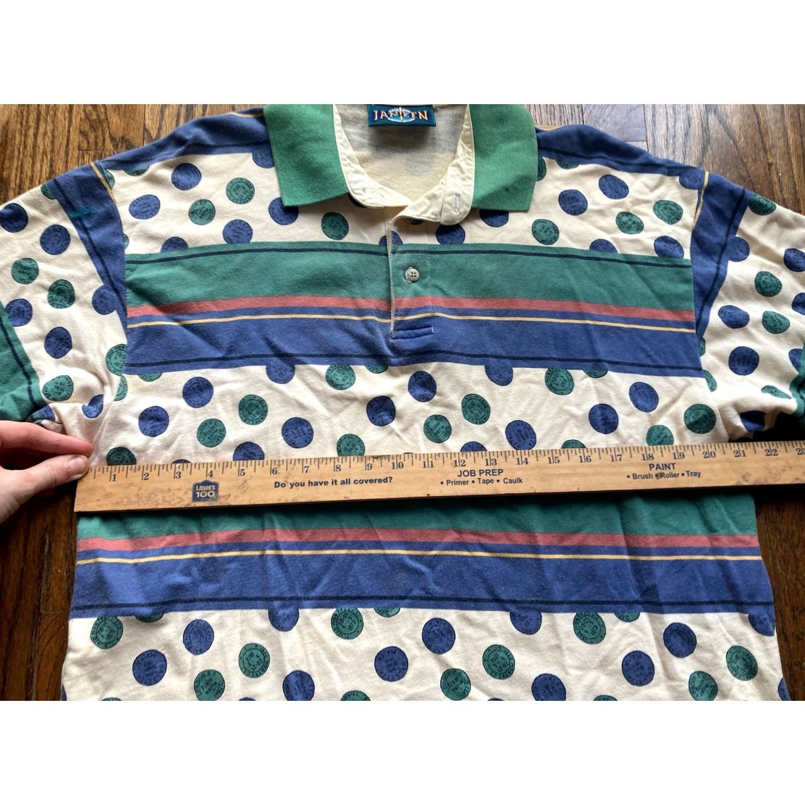 Jantzen VINTAGE Jantzen Polo Shirt Mens Large All Over Print AOP Passport Stamps Retro Size US L / EU 52-54 / 3 - 5 Thumbnail