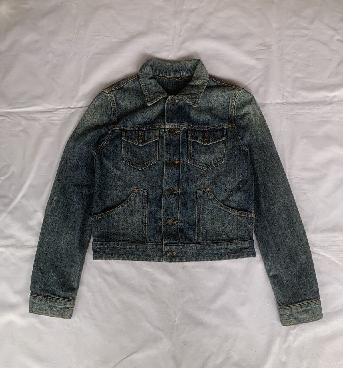 Saint Laurent Washed Denim Hedi Slimane Trucker Jeans Jacket