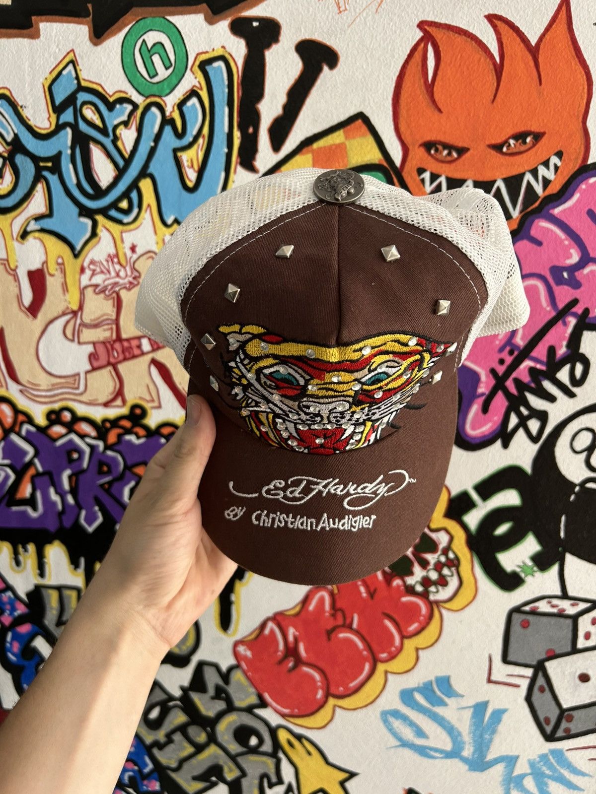 Christian Audigier × Ed Hardy × Vintage Ed hardy Tiger Trucker Hat Size ONE SIZE - 2 Thumbnail