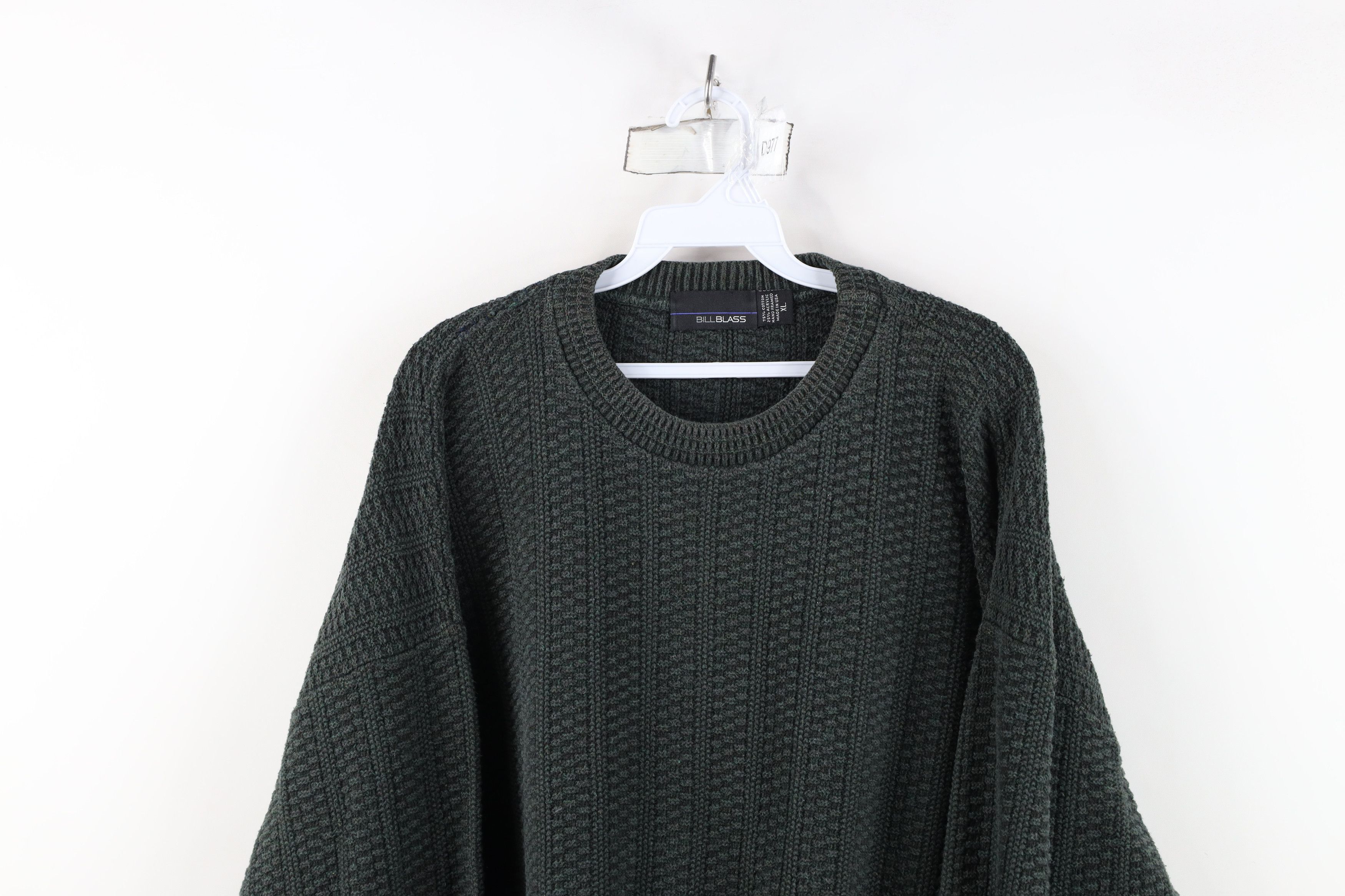 Vintage Vintage 90s Streetwear Textured Knit Sweater Green USA Size US XL / EU 56 / 4 - 2 Thumbnail