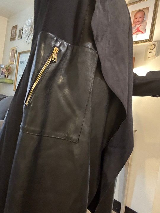 Other Marc New York Andrew Marc Waterfall PU Black Jacket Size S / US 4 / IT 40 - 3 Thumbnail