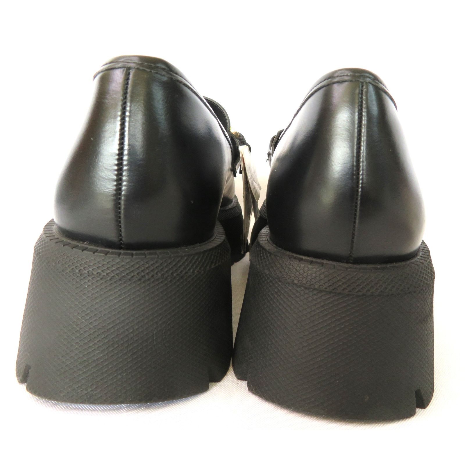 Zara ZARA Women Black Chunky Lug Sole Loafers w/ Gold Ring Size US 9 / IT 39 - 7 Thumbnail