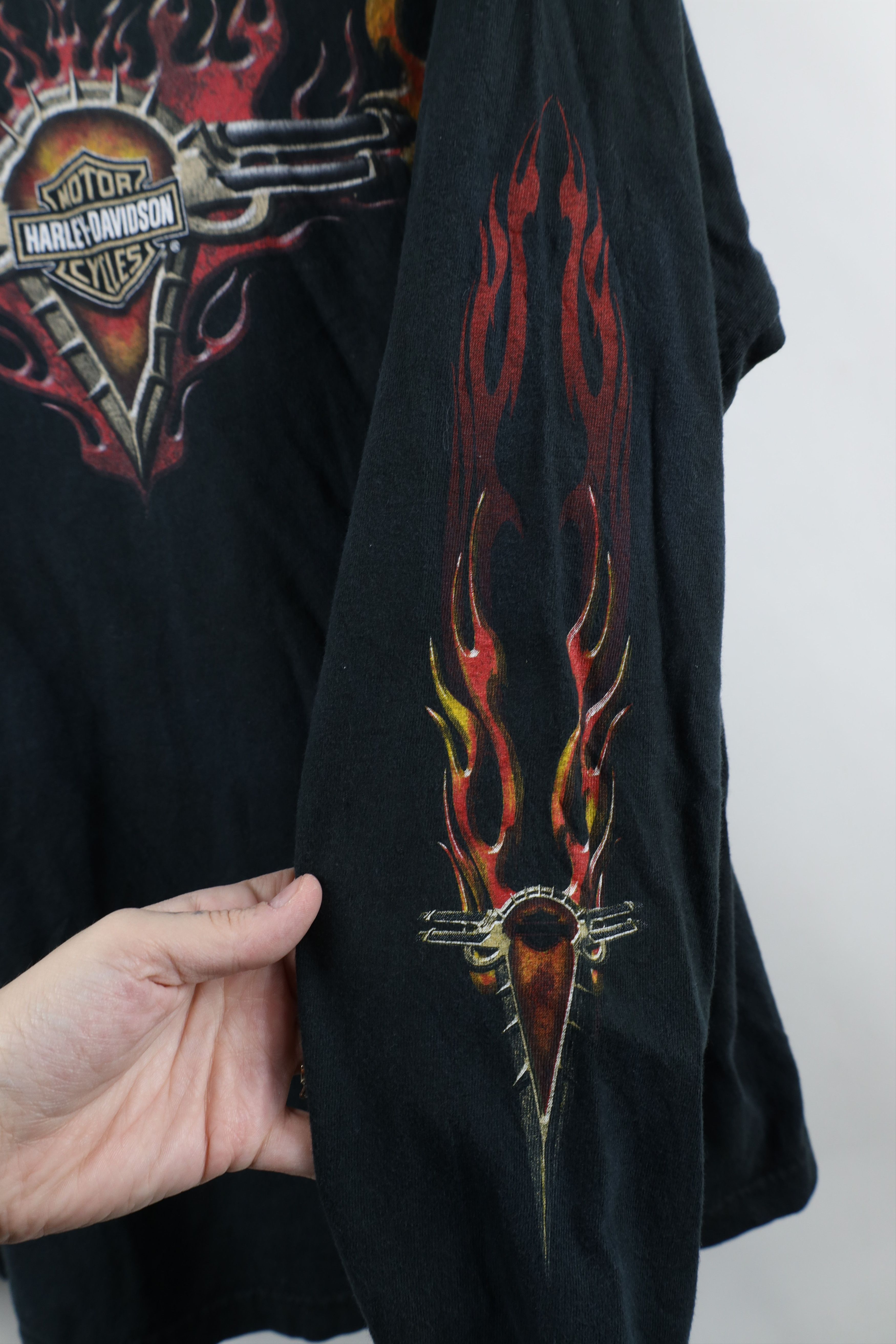 Harley Davidson Vintage Harley Davidson Flames Long Sleeve T-Shirt Black Size US M / EU 48-50 / 2 - 6 Thumbnail