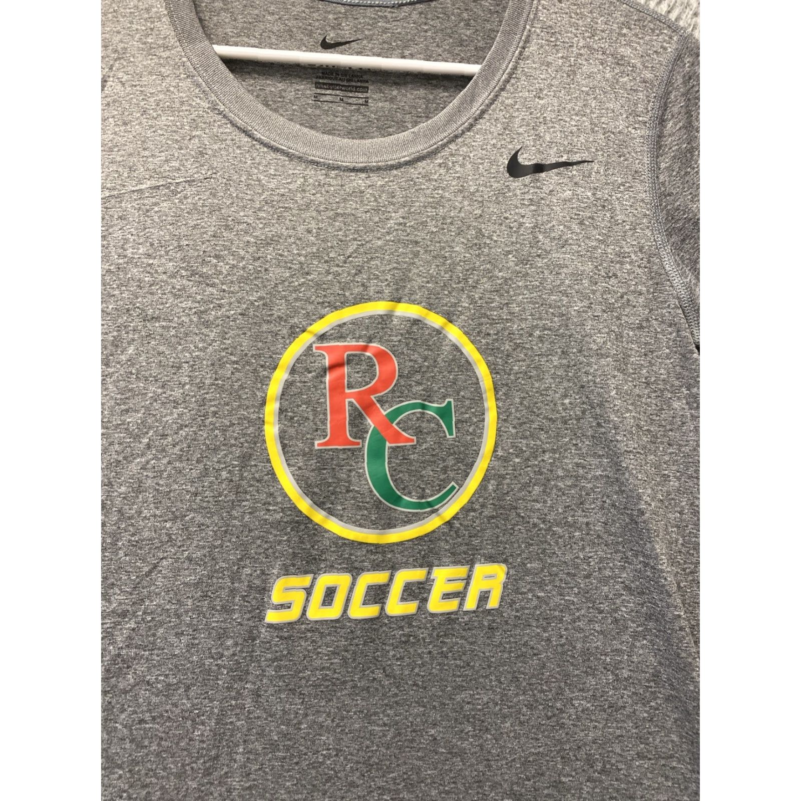 Nike Nike Shirt Women Crew Neck Graphic Tee Cotton Blend Gray Small S Regular Nike RC Soccer 113-35 Size S / US 4 / IT 40 - 2 Thumbnail