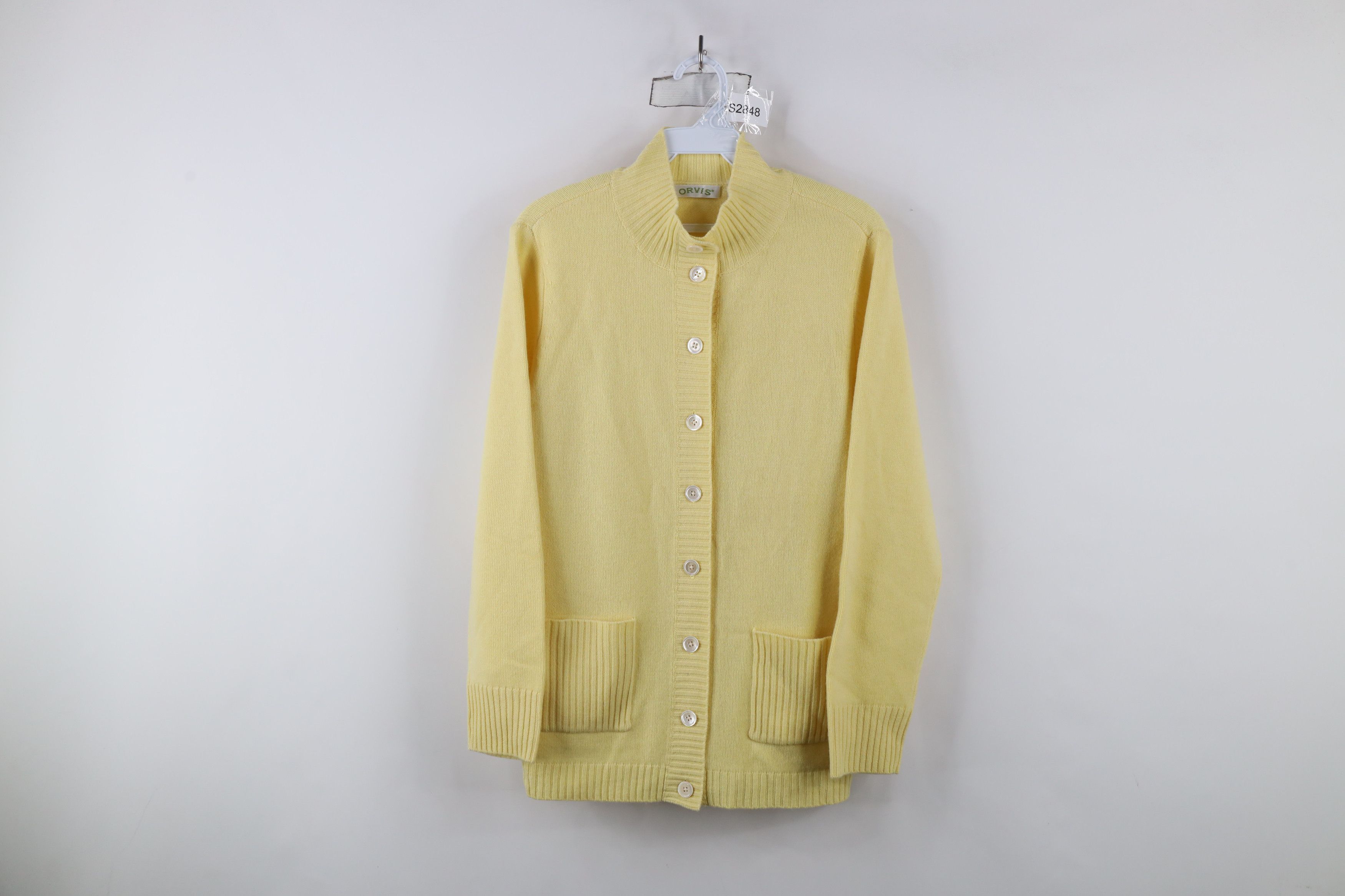 Orvis × Vintage Vintage Orvis Soft Cashmere Knit Cardigan Sweater Yellow Size S / US 4 / IT 40 - 1 Thumbnail