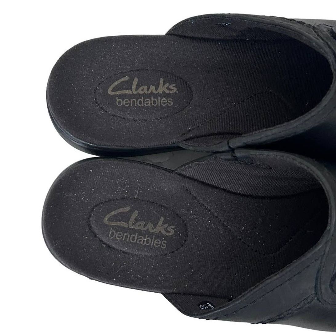 Clarks Clarks Bendables Black Leather Slip On Clogs Sz 6.5 Size US 6.5 / IT 36.5 - 2 Thumbnail