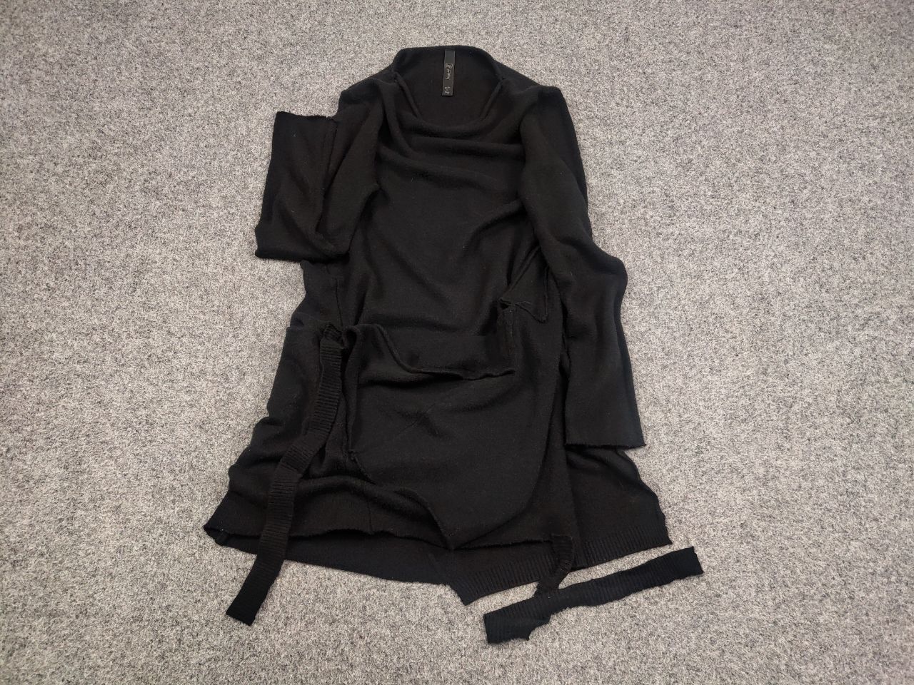 Japanese Brand Provocation Srl Italy Design Black Asymmetric Tunica Dress Size S / US 4 / IT 40 - 2 Thumbnail