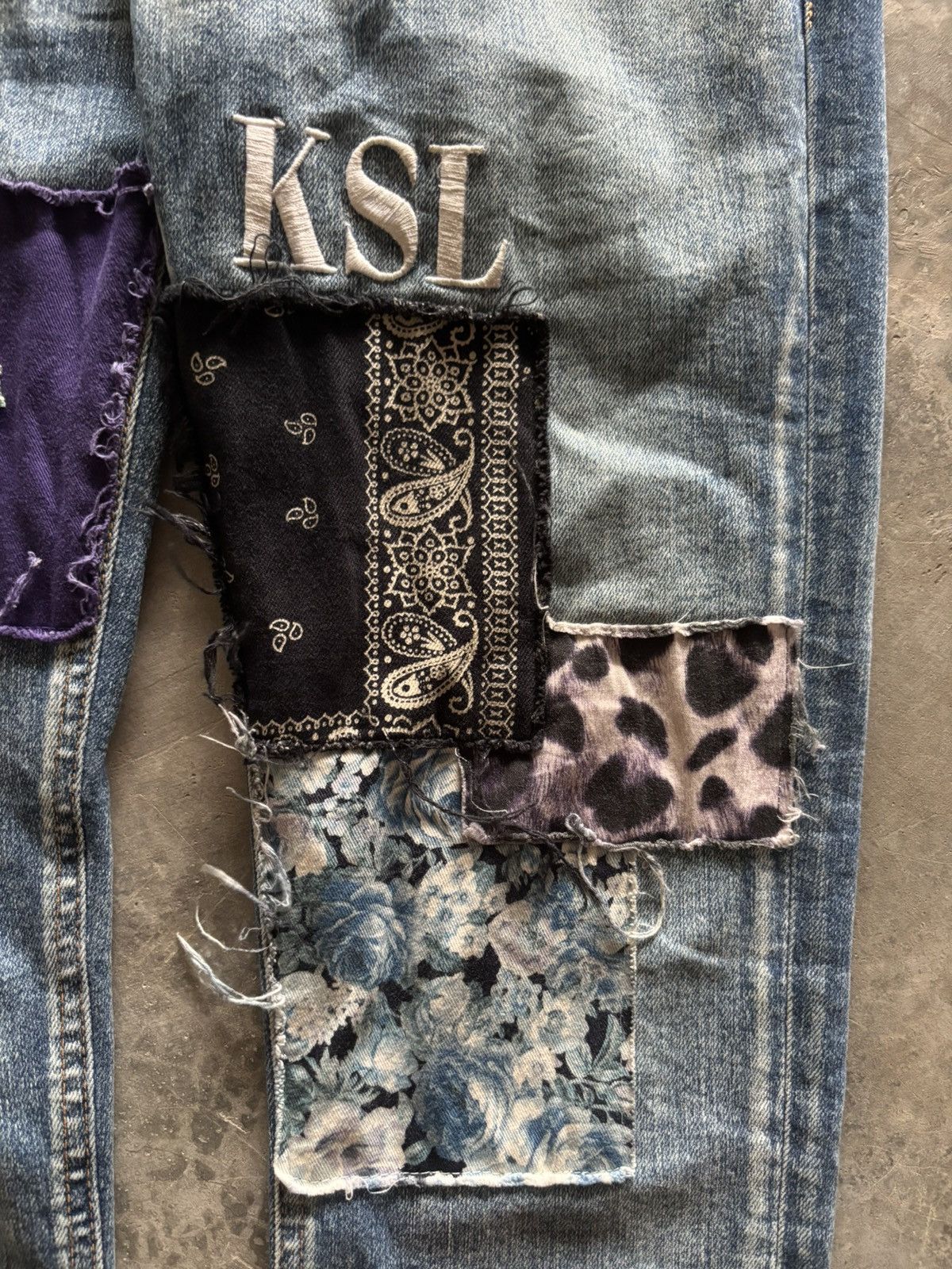 Japanese Brand KEEP SHOW LEGIT skinny slim japanese patchwork KAPITAL style Size US 31 - 10 Thumbnail