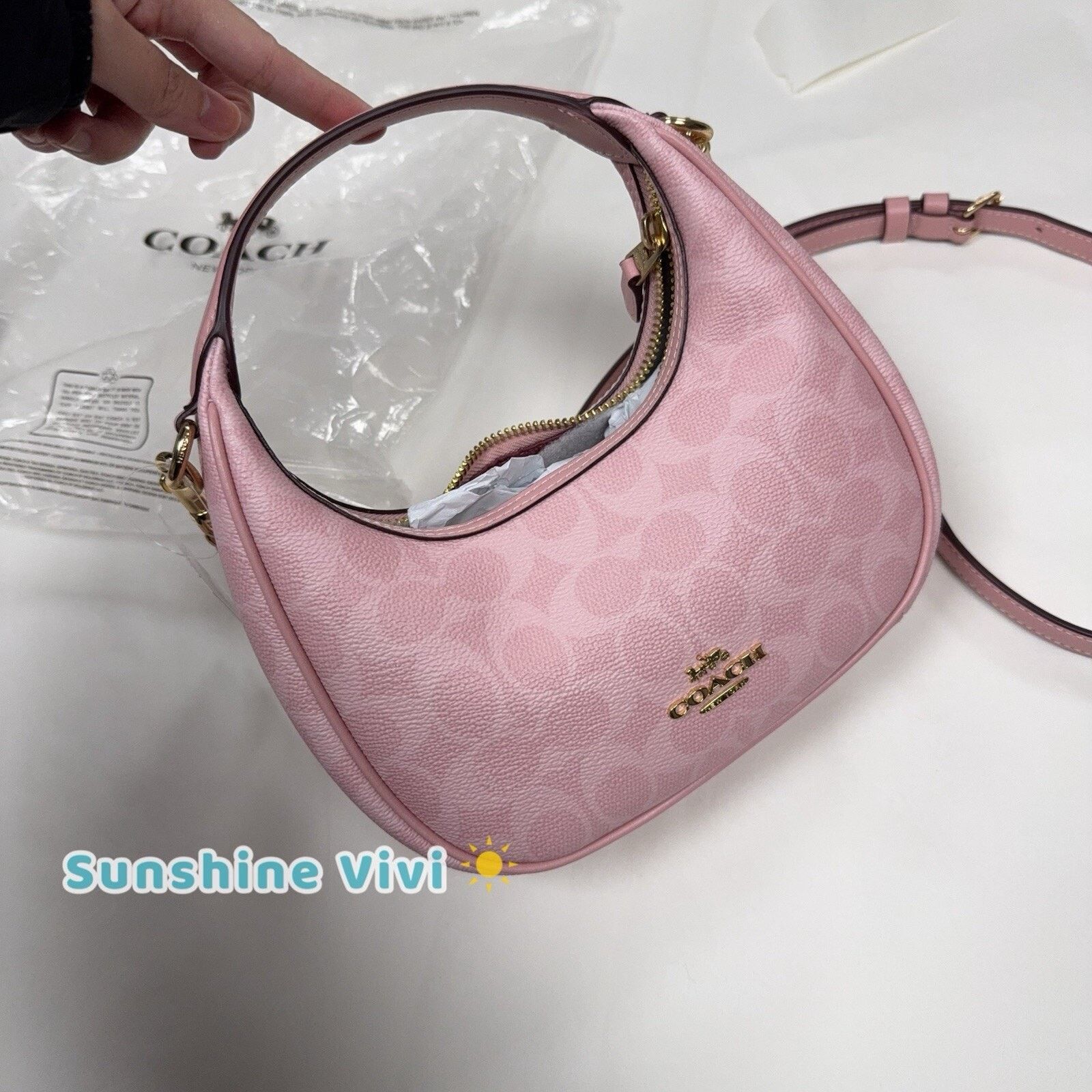 Coach NWT Coach Carmen Mini Crossbody Bag CAM83 Powder Pink Size ONE SIZE - 1 Thumbnail