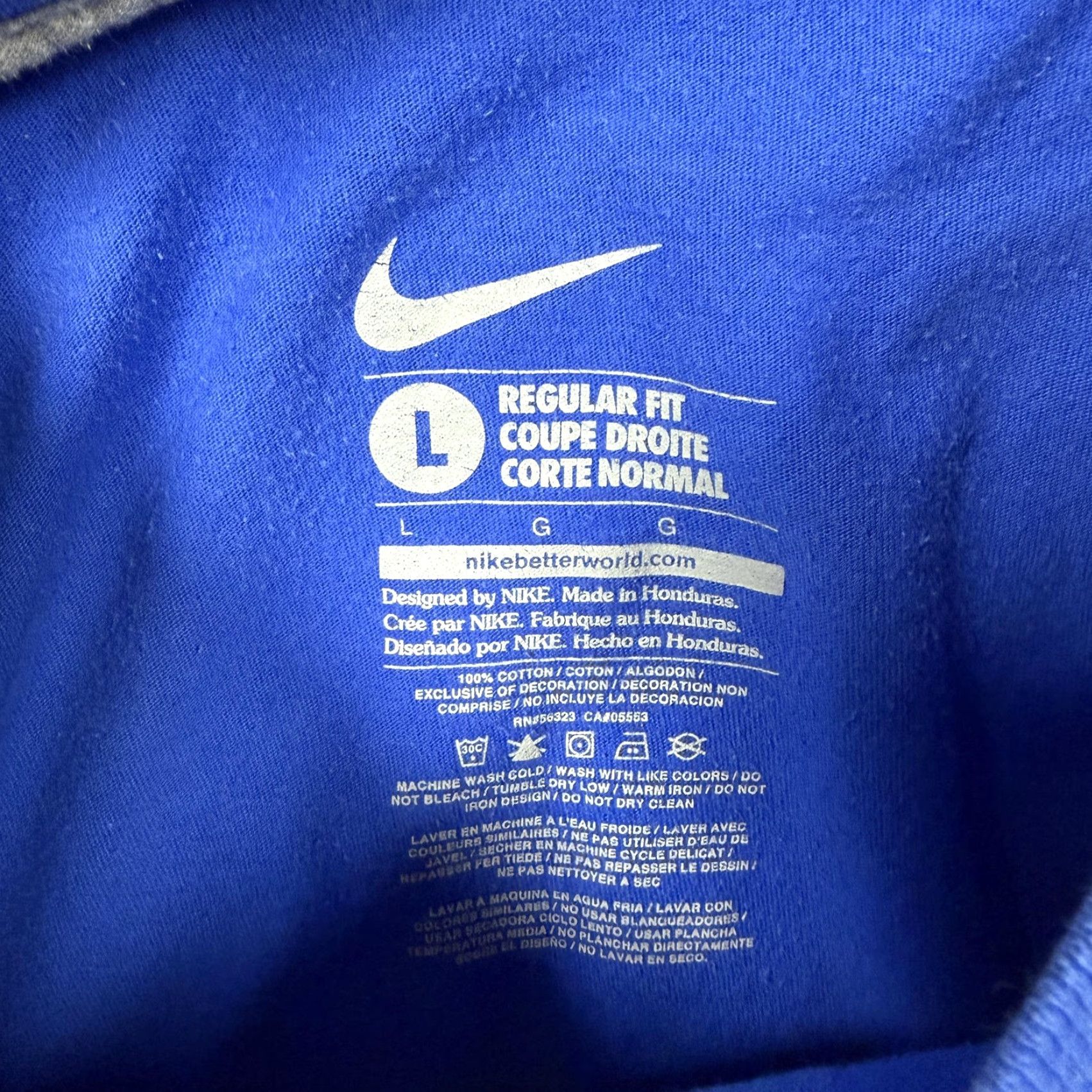 Nike Nike Shirt Mens Large Blue Good Hates Best Graphic Slogan Front Nike Swoosh Cotton Jersey Streetwear Size US L / EU 52-54 / 3 - 6 Thumbnail
