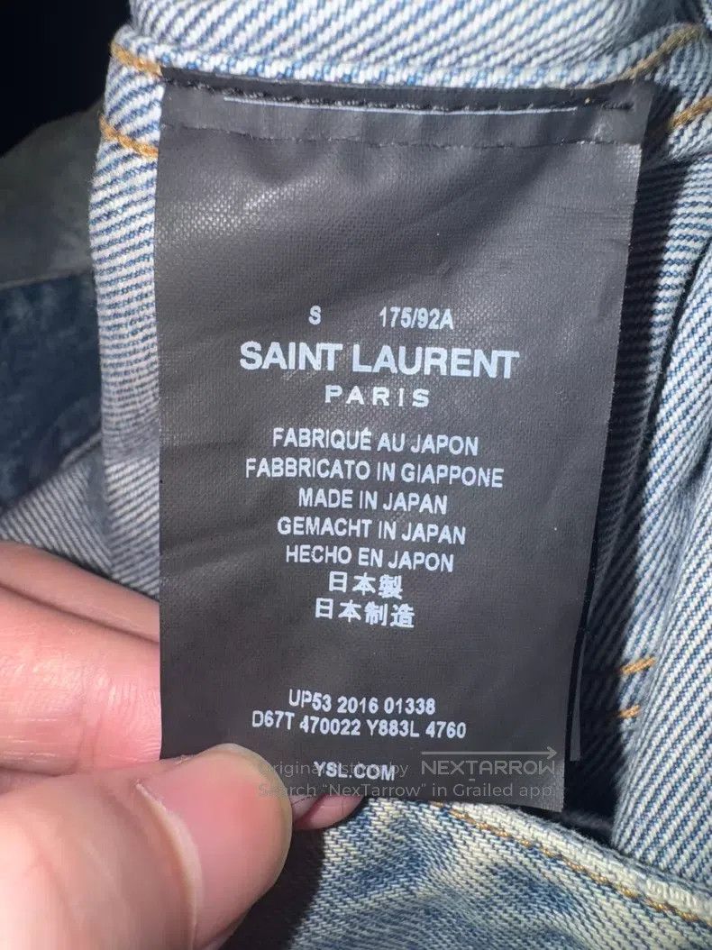 Saint Laurent Paris Saint Laurent Paris Light Blue Silt Water Ripple Medal Jea Size US S / EU 44-46 / 1 - 8 Thumbnail