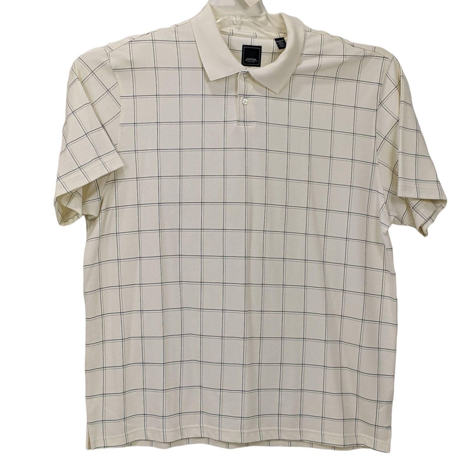 Other Arrow Mens White Checkered Polo Shirt XXL Cotton/Polyester B Size US XXL / EU 58 / 5 - 11 Thumbnail