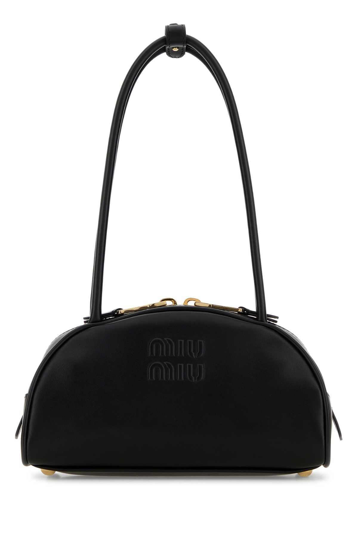 Miu Miu Black Leather Beau Shoulder Bag Size ONE SIZE - 1 Thumbnail